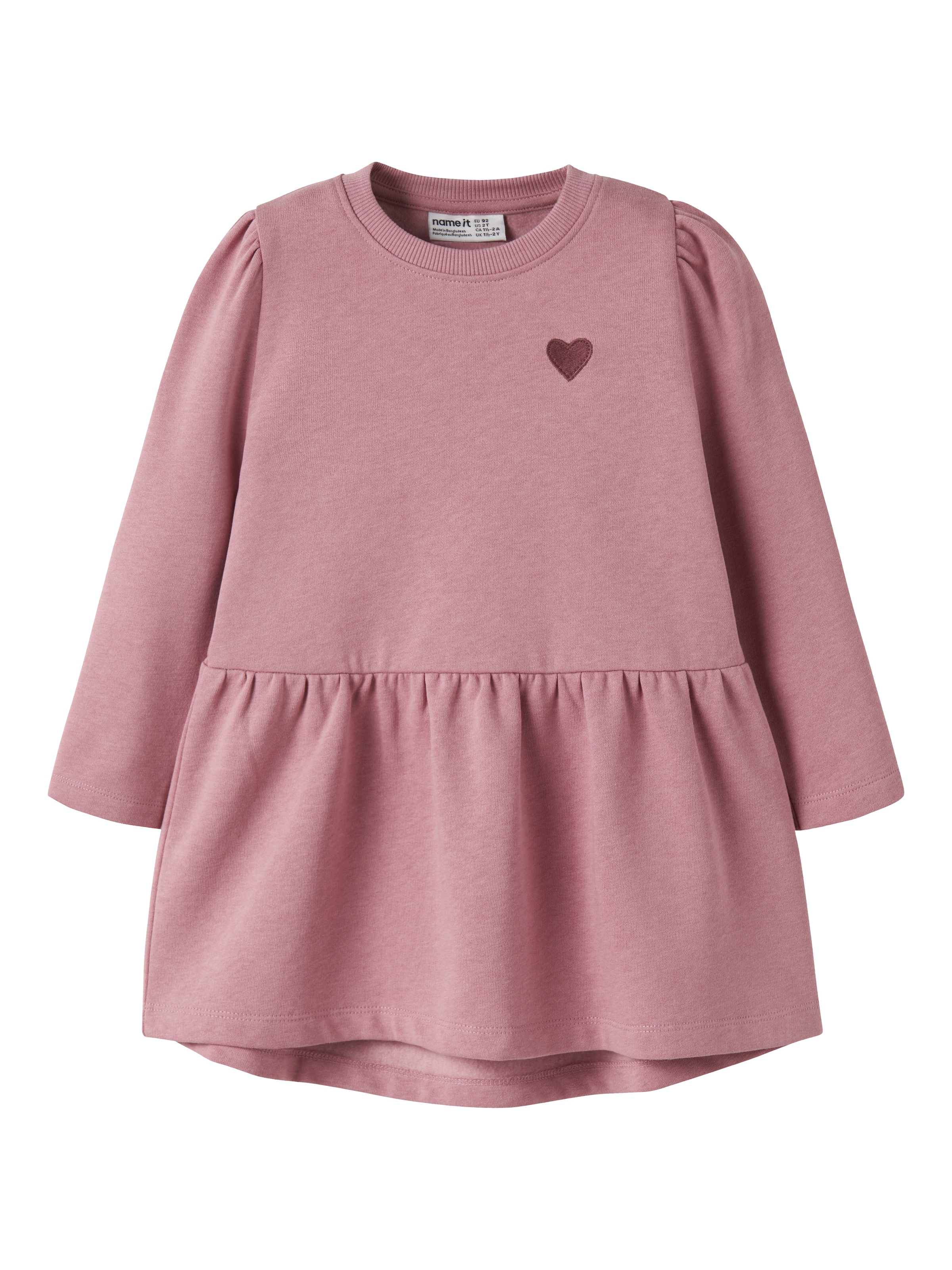 Name It Minikleid "NMFVIMA LS SWE DRESS BRU" Baumwollmischung, regular fit