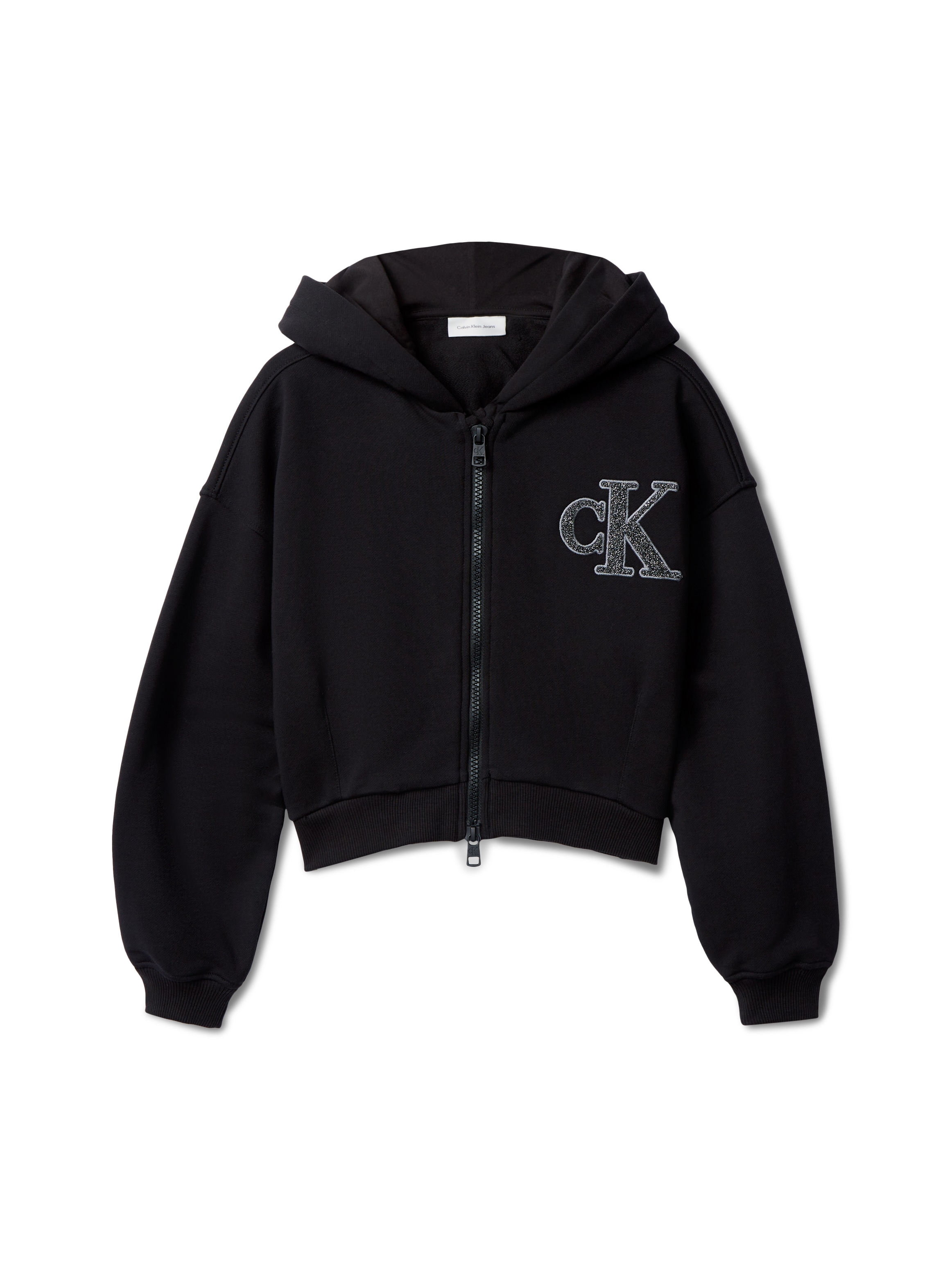 Calvin Klein Jeans Sweatjacke »CK LOGO TERRY ZIP THROUGH«, für Kinder bis 16 Jahre, mit Glitzer-Applikation
