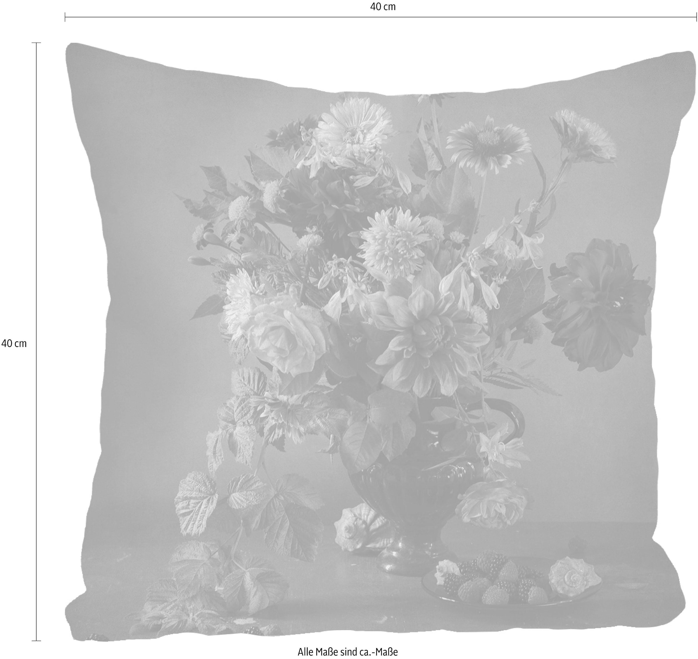 queence Dekokissen »»Blumenstrauss««, Kissenhülle ohne Füllung, 1 Stück