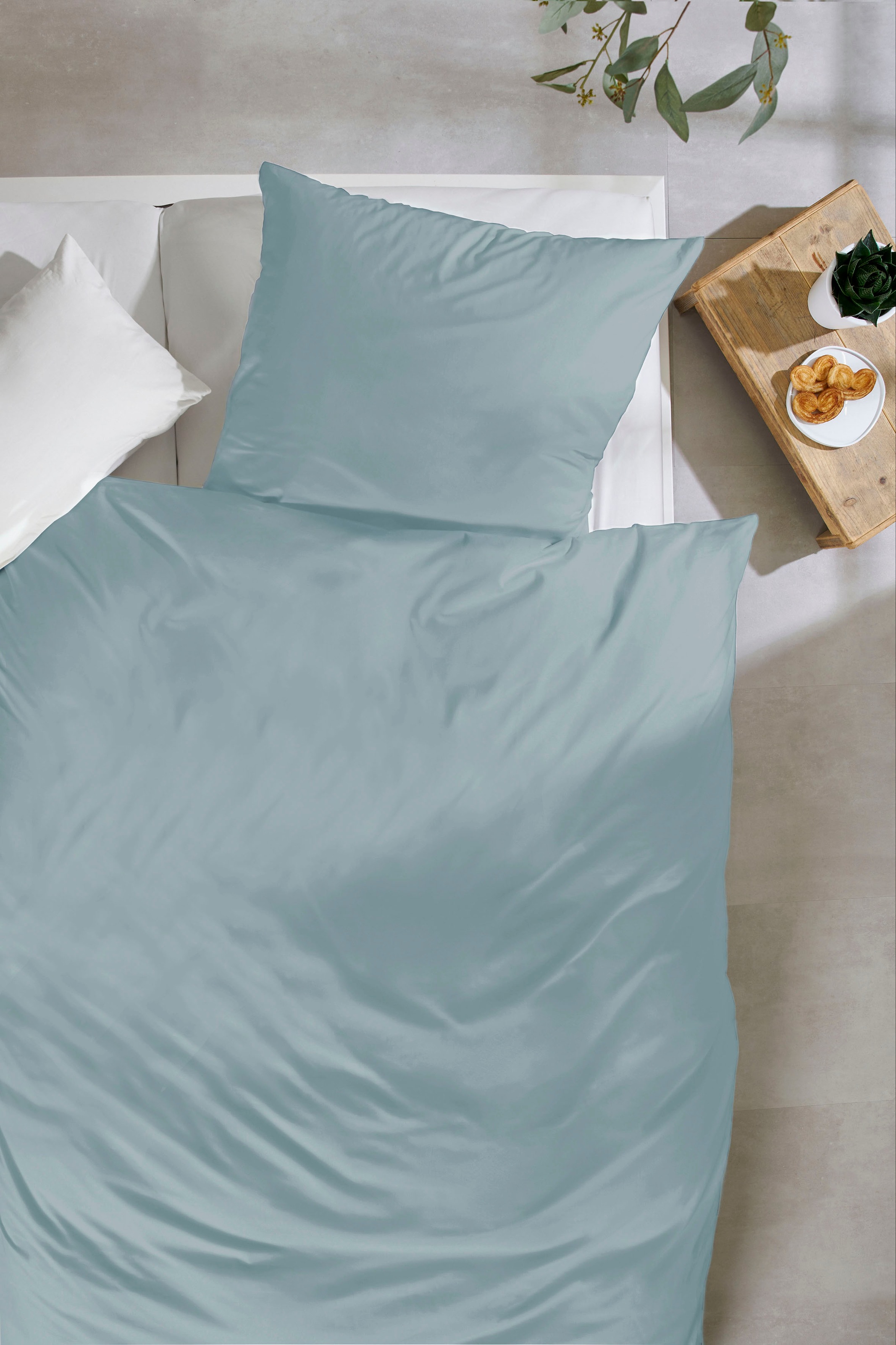 Primera Bettwäsche »Uni Luxus-Satin in Gr. 135x200, 155x220 oder 200x200 cm«, Bettwäsche aus Baumwolle, unifarbene Bettwäsche mit Reissverschluss