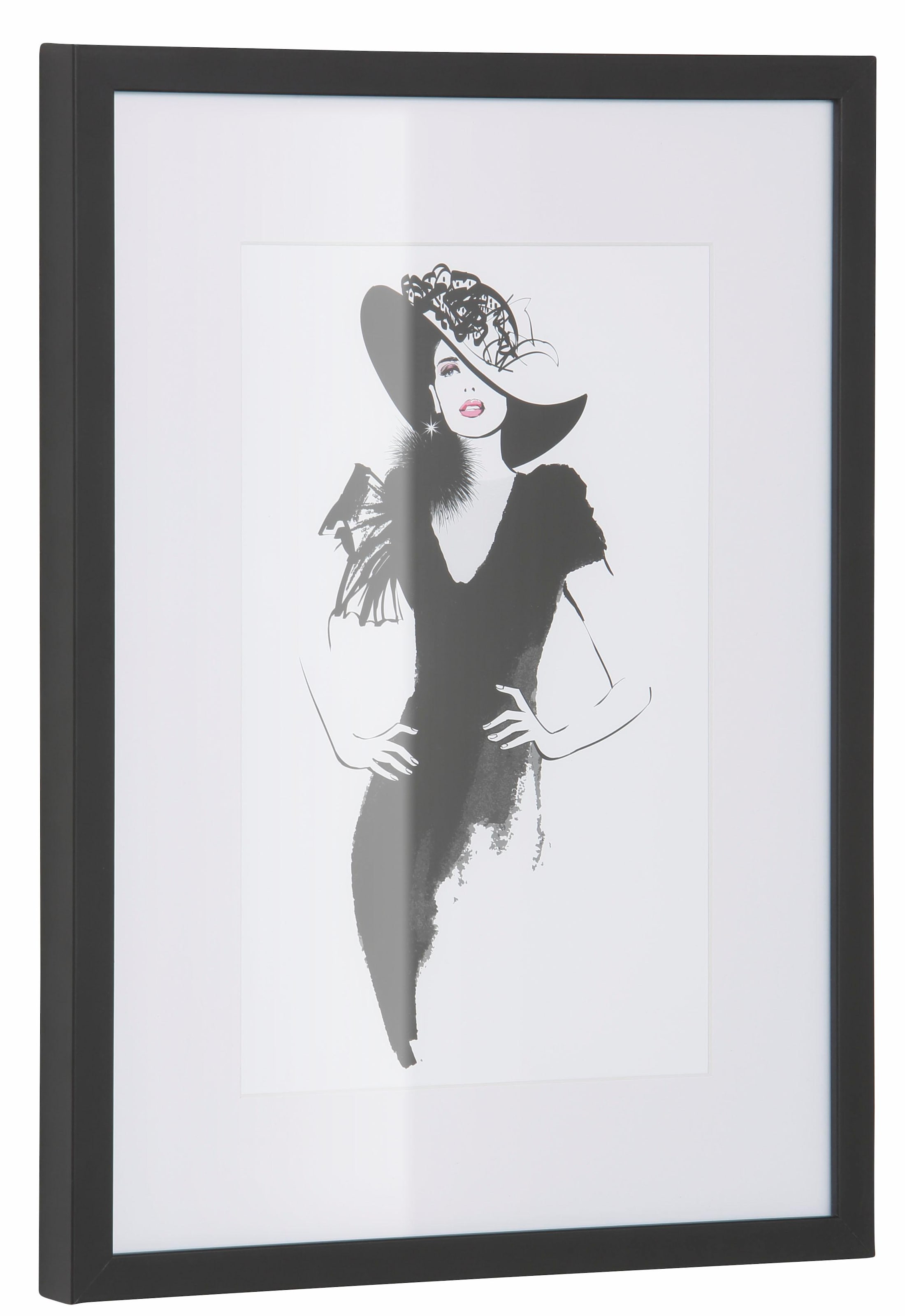 Leonique Bild »Skizze Hollywood«, Fashion-Magazincover-Mode-Modebilder-Frau-Bilder von Frauen, HD Premium Poster-Druck inkl. Holzrahmen