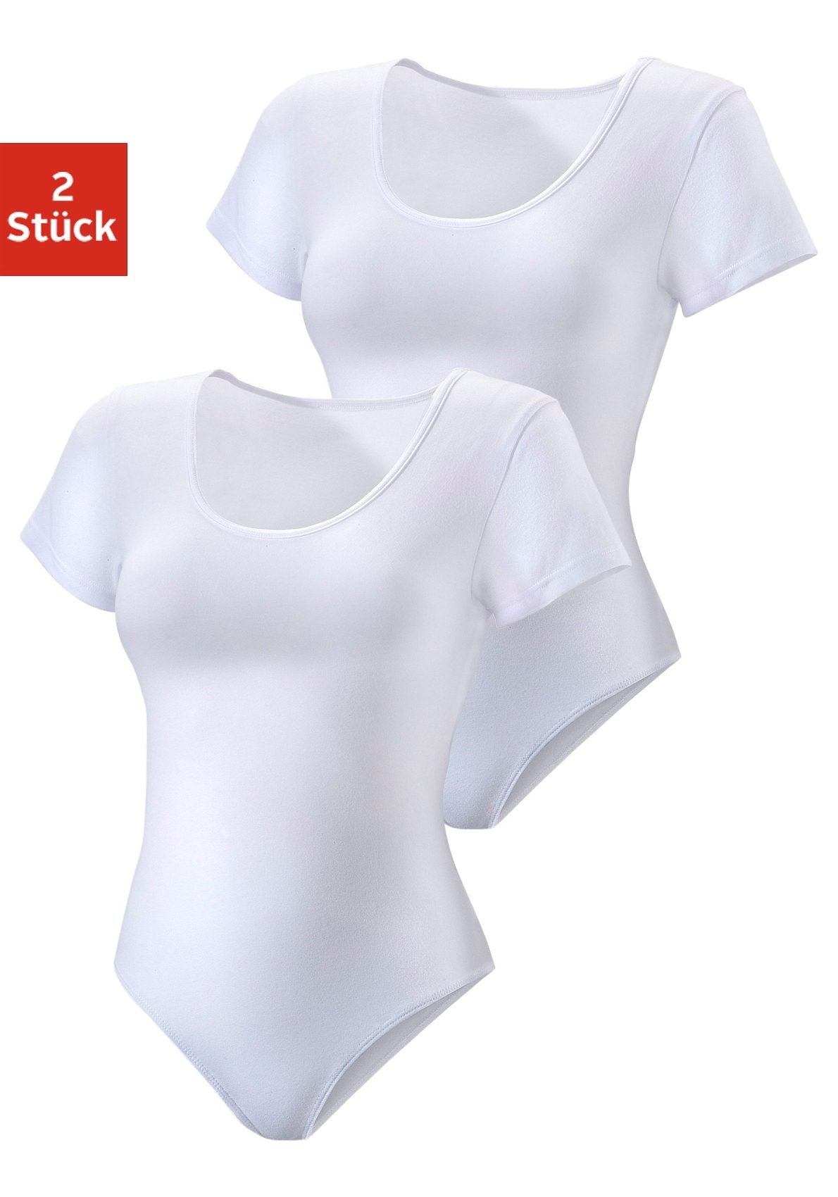 Vivance T-Shirt-Body, (2er-Pack), aus elastischer Baumwoll-Qualität