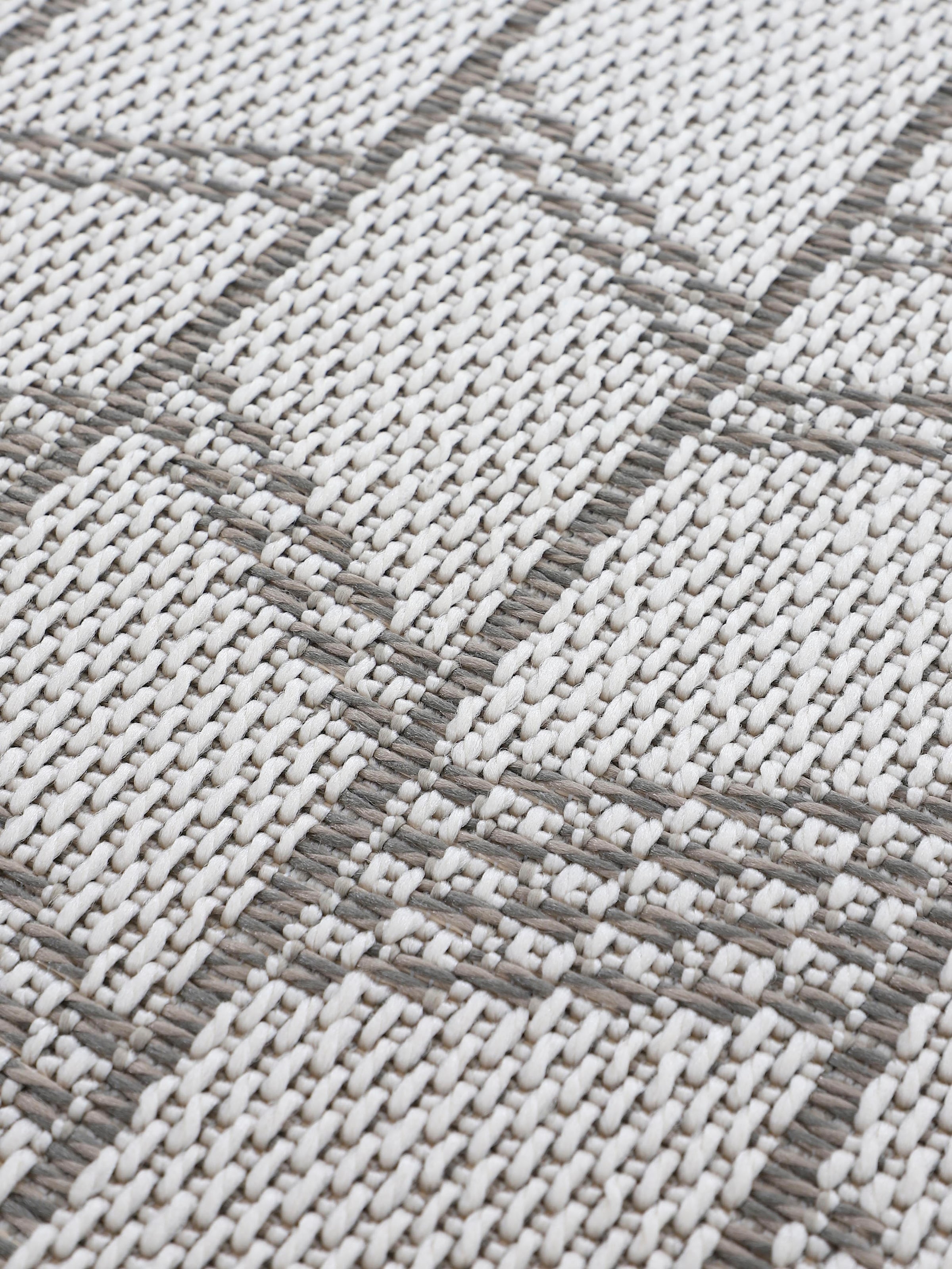 carpetfine Teppich »Boho 102«, rund, 4 mm Höhe, robustes Flachgewebe, Sisal Optik, für Aussenbereich