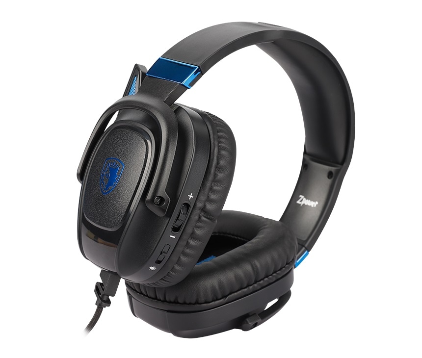 Sades Gaming-Headset »Zpower SA-732 Gaming Headset, schwarz/blau, USB, kabelgebunden«, Stereo, Over Ear, PC, PST, XBox, Nintendo Switch, VR, Phone