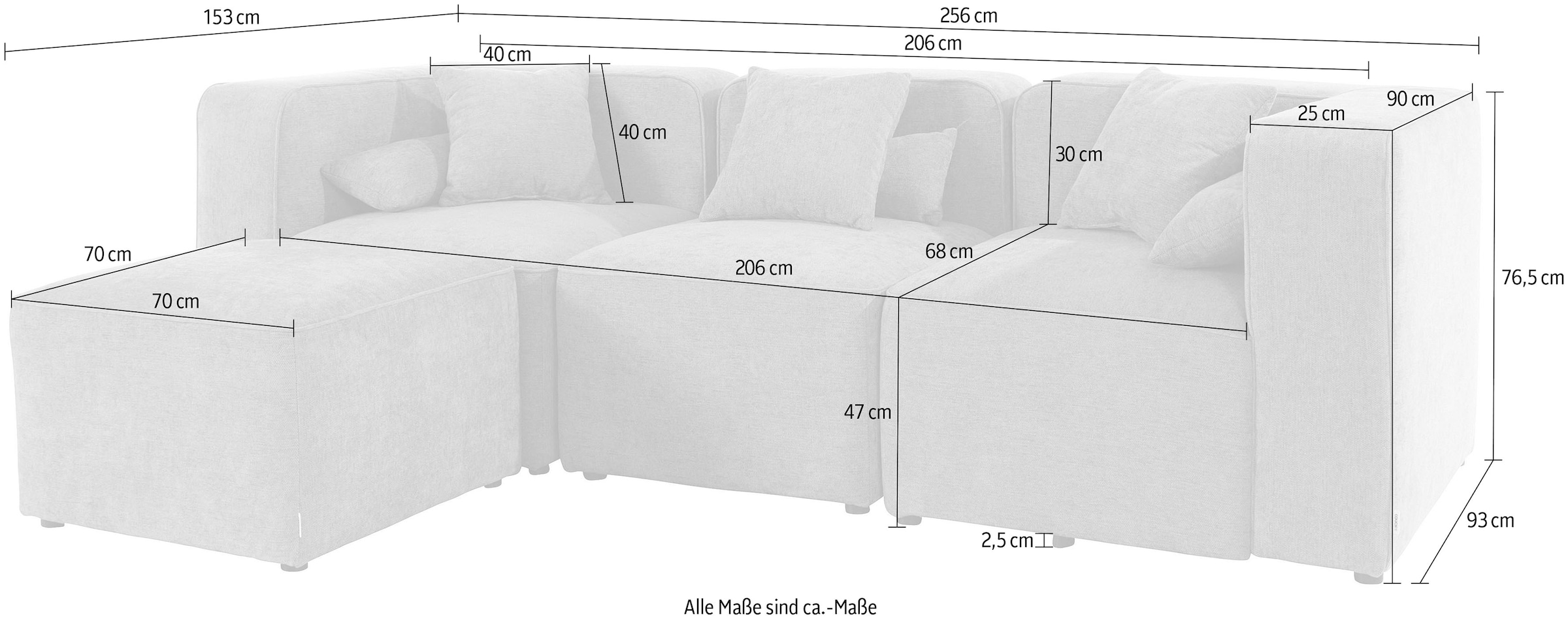andas 3-Sitzer »Sundstrup L-Form«, Modulserie, individuelle Zusammenstellung