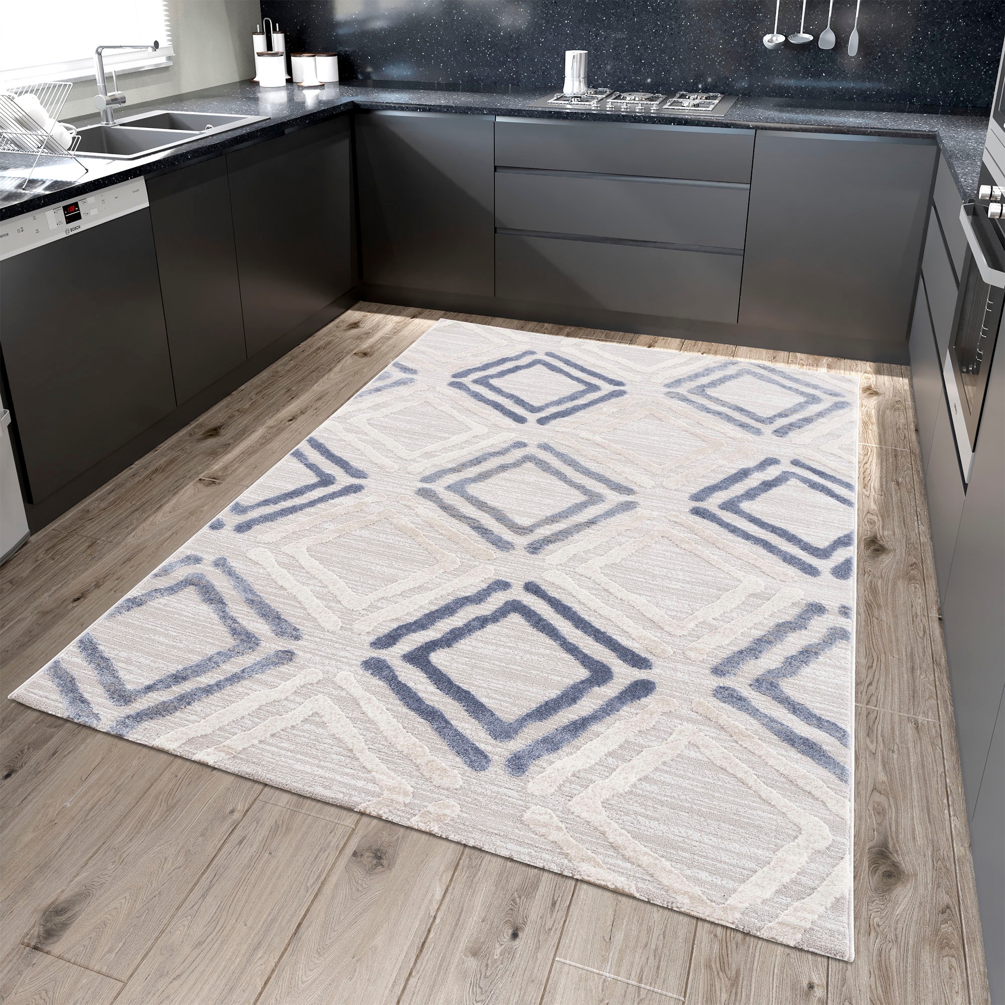 Sanat Teppich »Evra 7006«, rechteckig, 22 mm Höhe, Wohnzimmer, Kurzflor, modern, Läufer