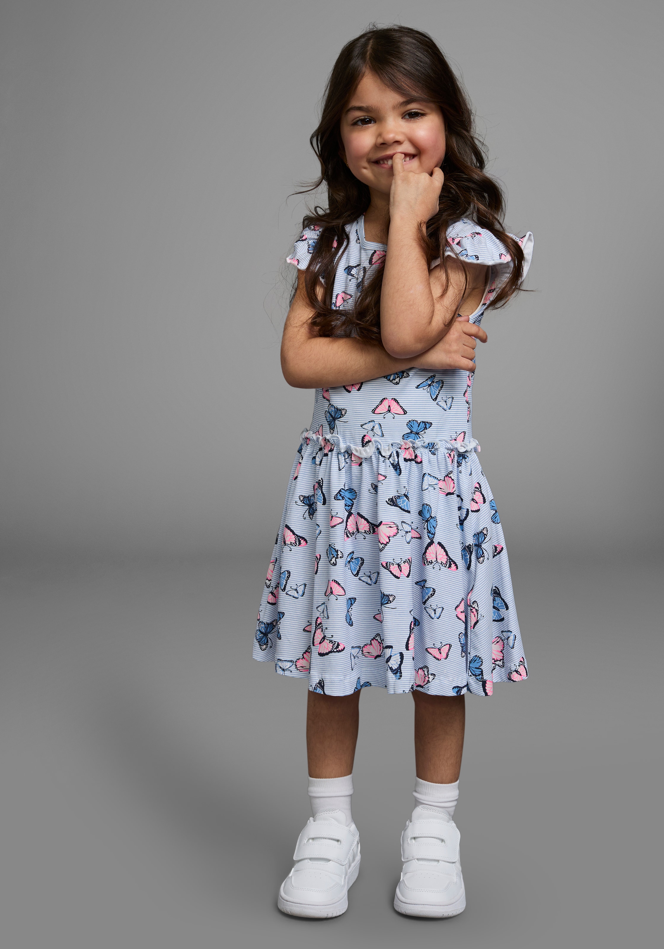 KIDSWORLD Jerseykleid »für kleine Mädchen«, sommerliche Anlässe und Partys, kniefreie Länge, modische Note