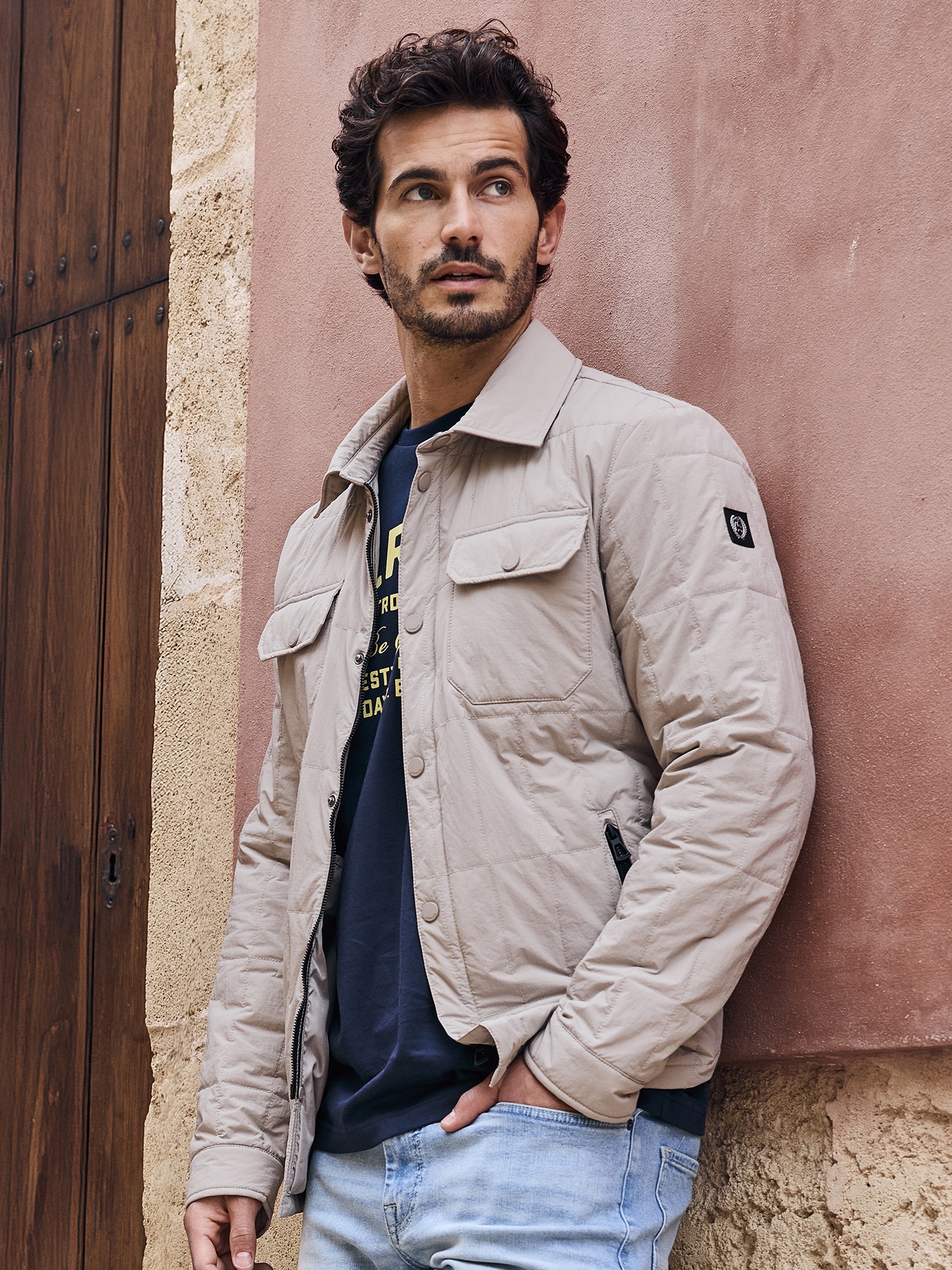LERROS Hemdjacke »LERROS Overshirt-Jacke, leicht gefüttert« ohne Kapuze Wasserabweisend