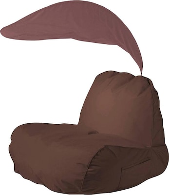 brauner Sitzsack in Form eines Sessel mit Rückenlehne