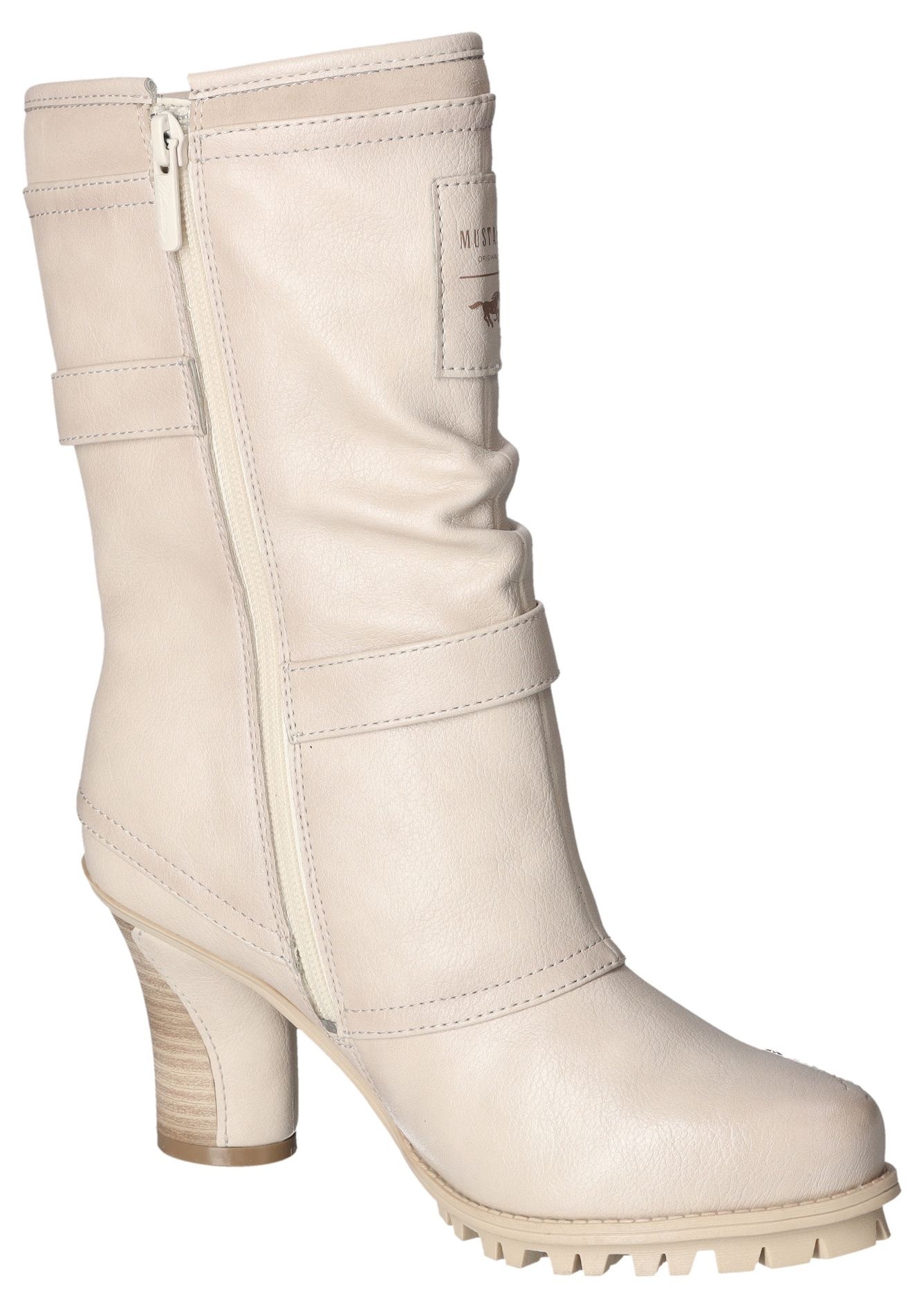 Mustang Shoes Winterstiefel, Absatzstiefel, Reissverschluss, mit trendigen Details