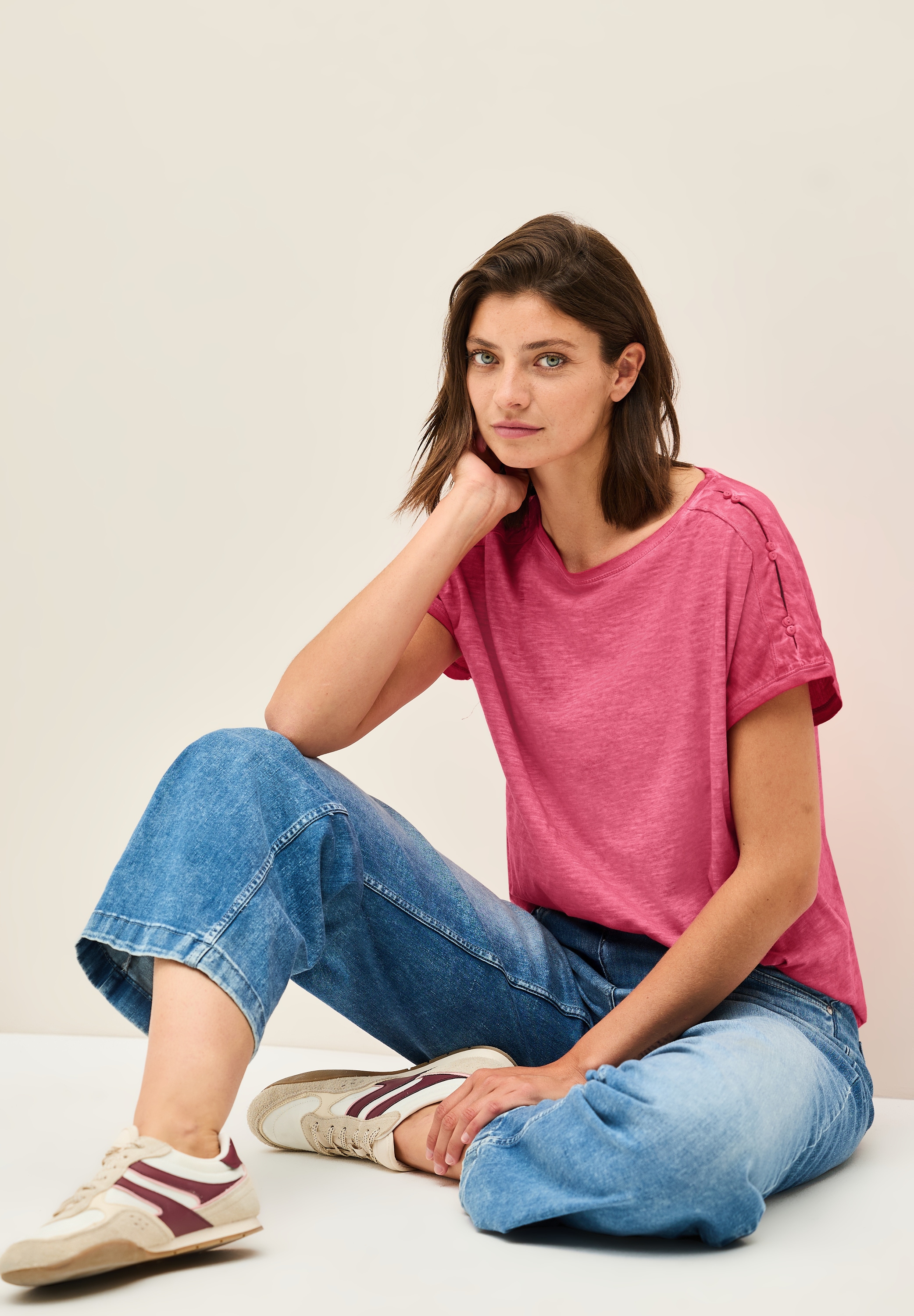 Cecil T-Shirt, mit Knopfdetails an der Schulter