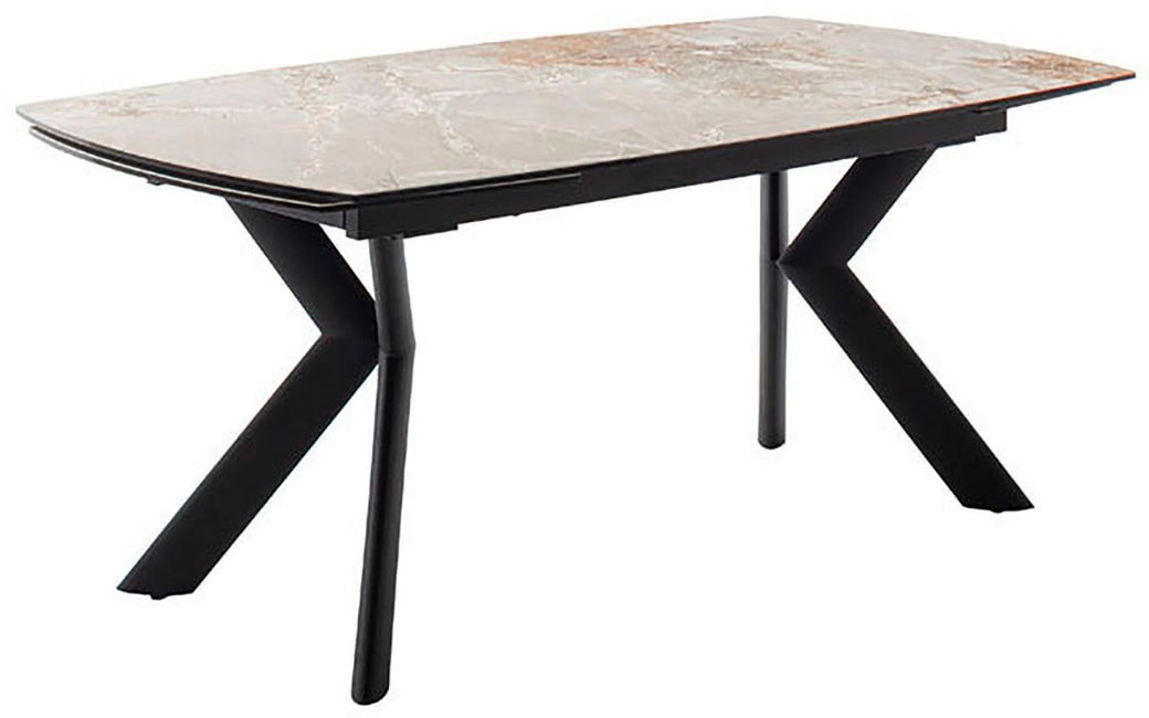 MCA furniture Esstisch »OSSANA Vierfusstisch 180-260 cm«, (Einzelstück), Keramik,Metall,Stirnauszug,ausziehbar,Tischplatte 13 mm,8-10 Personen