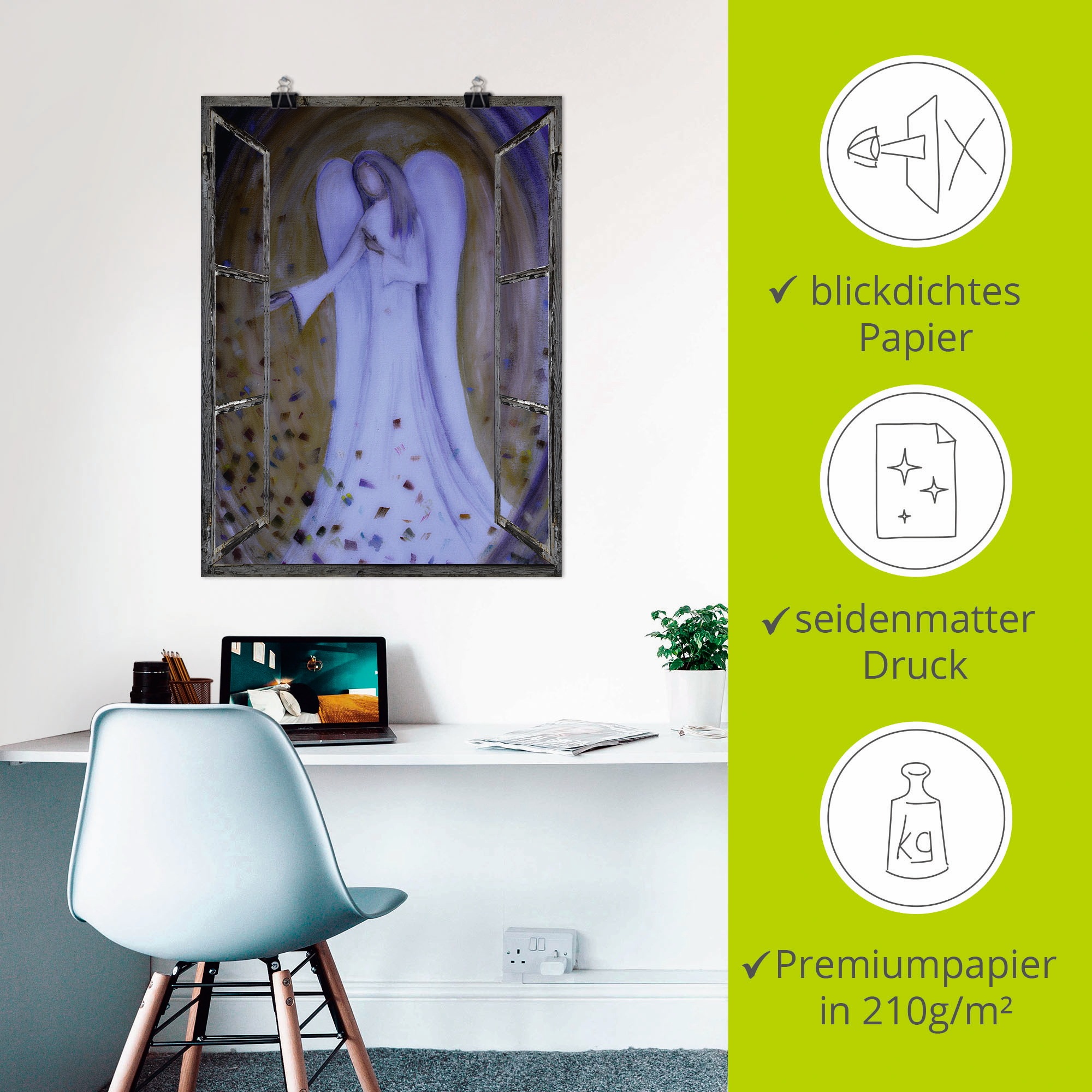 Artland Wandbild »Fensterblick - Engel«, Religion, (1 St.), als Leinwandbild, Poster in verschied. Grössen