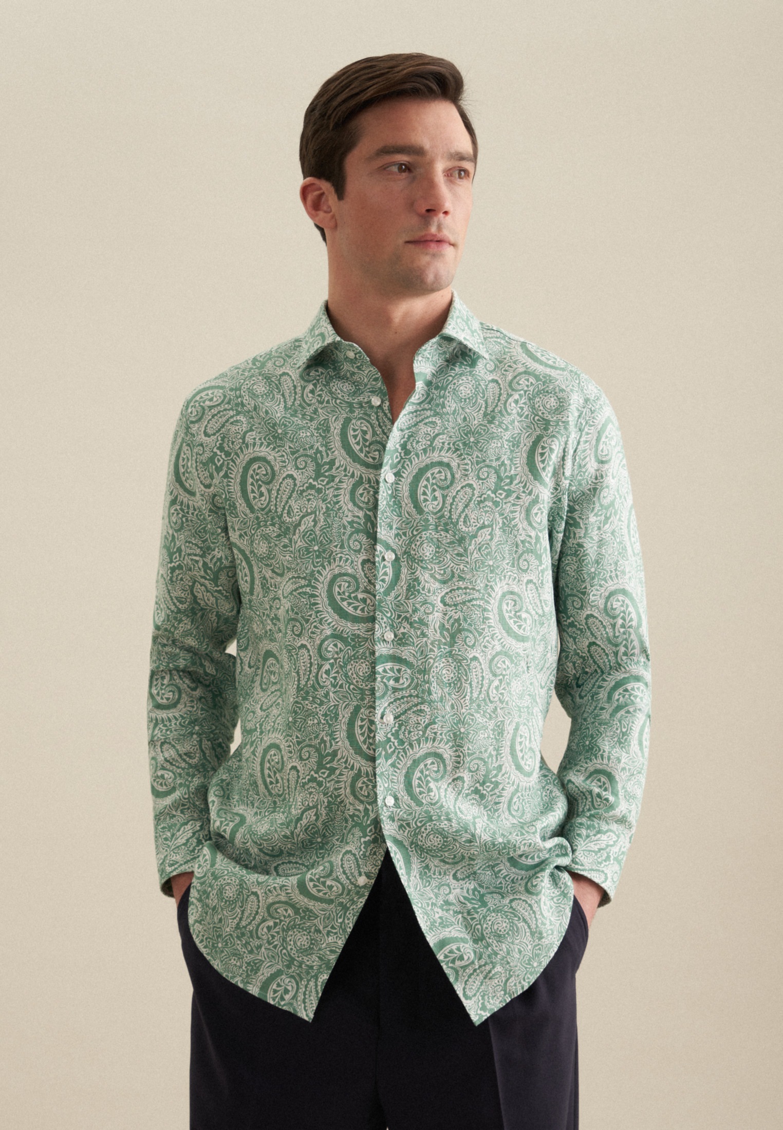 seidensticker Businesshemd »Regular« Regular 1/1 Kentkragen Paisley