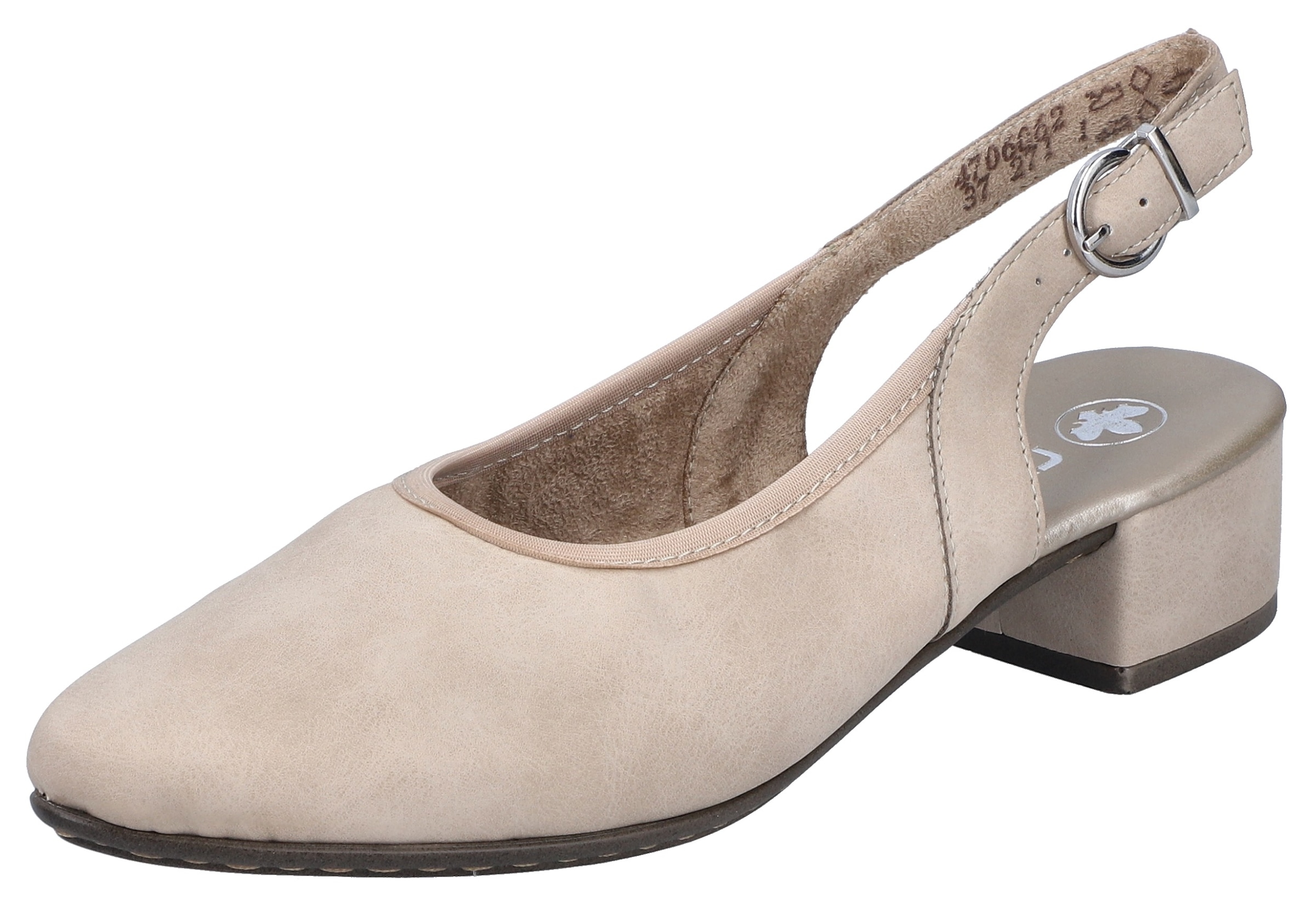 Slingpumps, Abendschuh, Sommerschuh, Blockabsatz, mit verstellbarem Riemchen