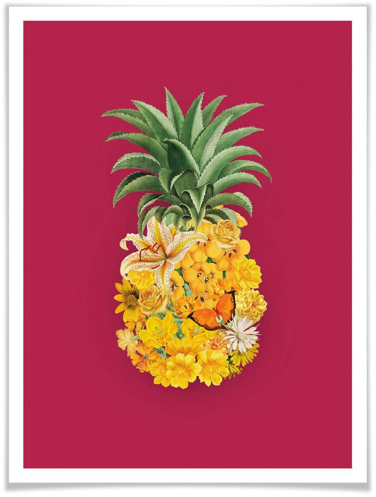 Wall-Art Poster »Ananas Blume | online Blumen, Jelmoli-Versand bestellen Pink«, (1 St.)