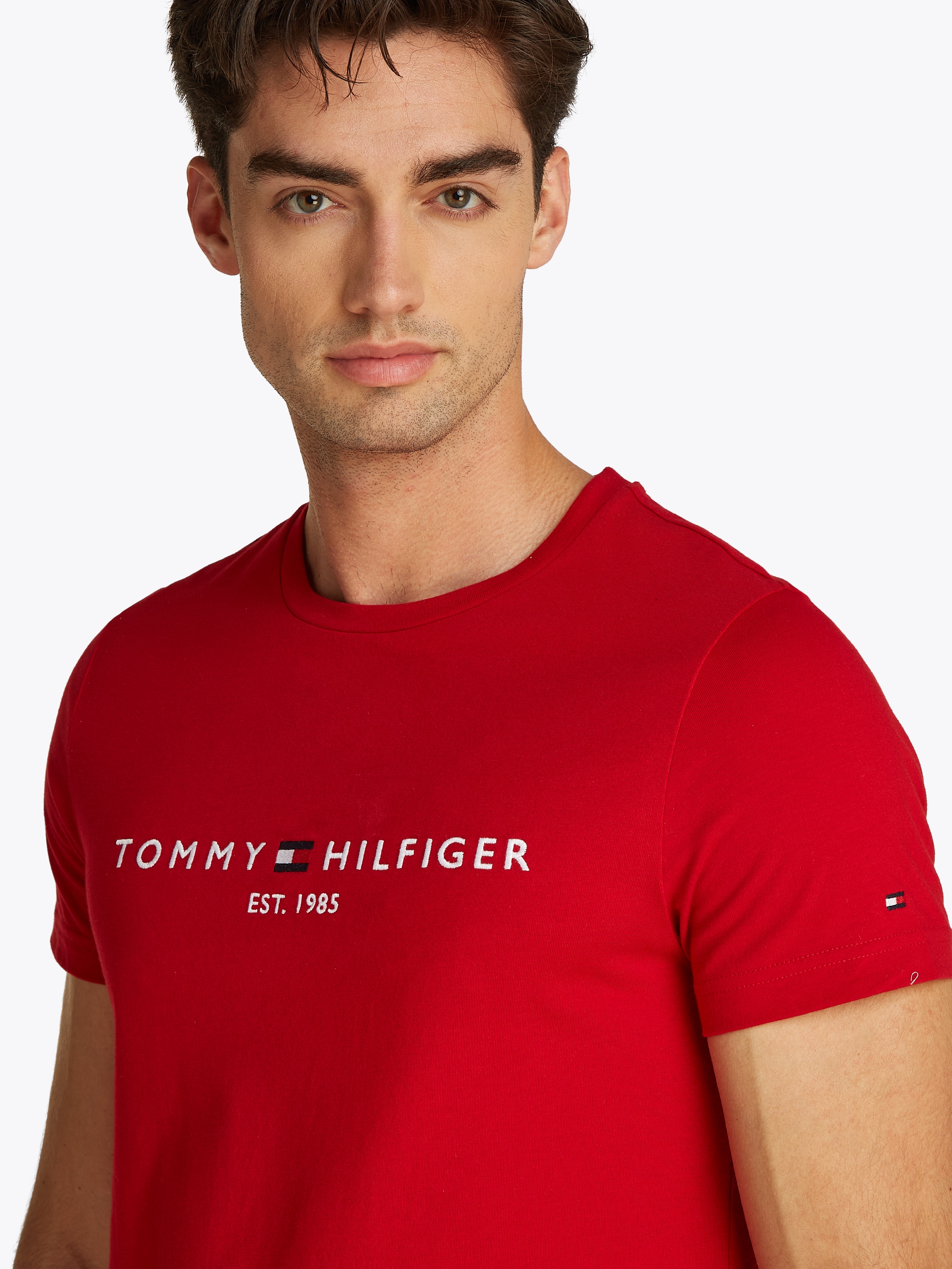 Tommy Hilfiger T-Shirt »TOMMY LOGO TEE«, aus reiner Baumwolle
