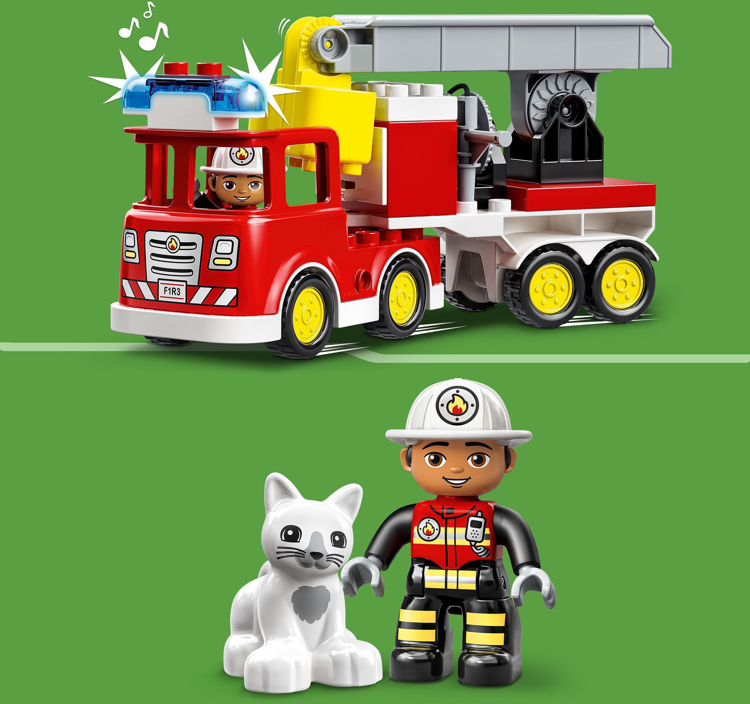 ✵ LEGO® Konstruktionsspielsteine »Feuerwehrauto (10969), LEGO® DUPLO«, (21  St.), mit Sirene und Licht; Made in Europe günstig bestellen |  Jelmoli-Versand