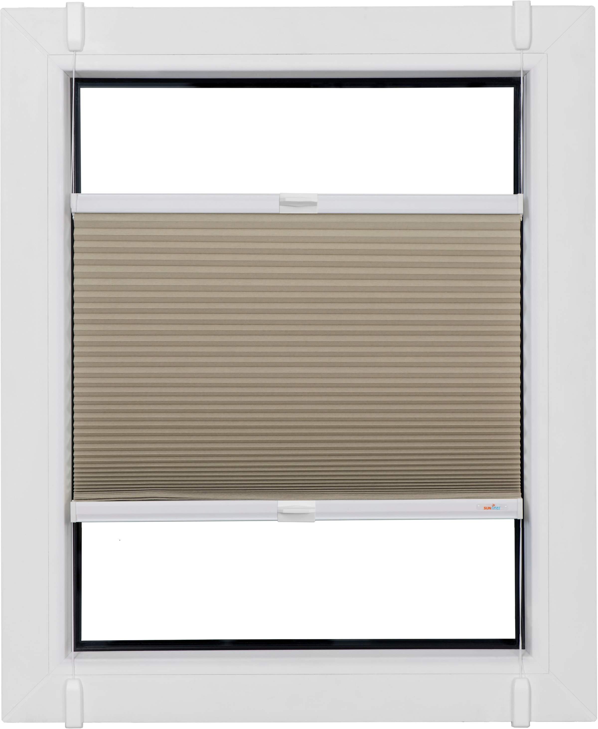 sunlines Wabenplissee »One Size Style Honeycomb TL«, blickdicht, ohne Bohren, verspannt, Zubehörfarbe weiss, zum Klemmen