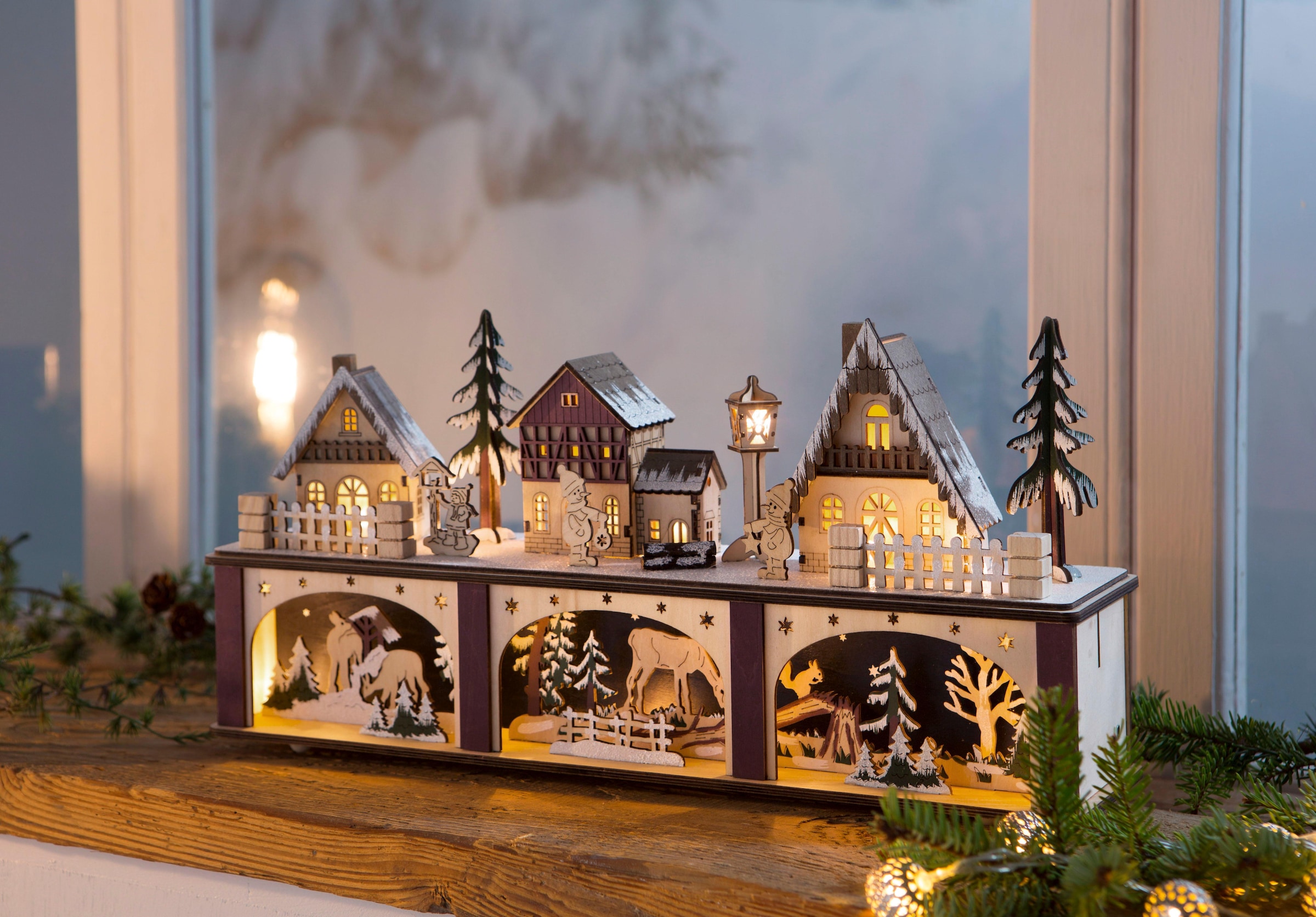 Home affaire Weihnachtsdorf »Weihnachtsdeko«, LED-Lichtersockel