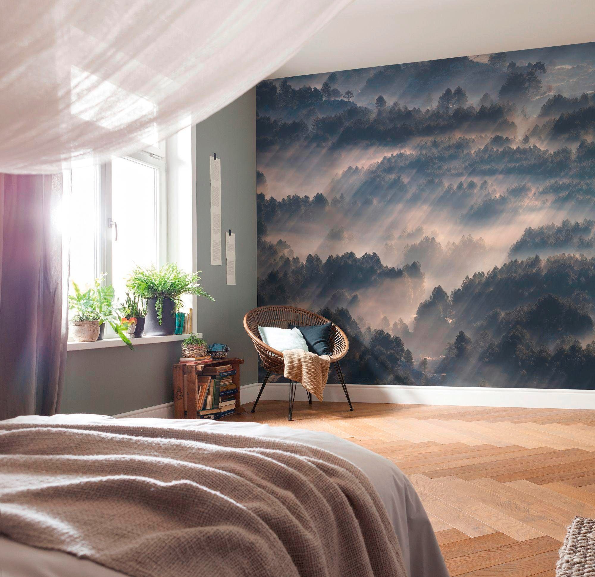 Komar Vliestapete »Digitaldruck Vlies - Rays - Grösse 300 x 250 cm«, bedruckt, Wohnzimmer, Schlafzimmer