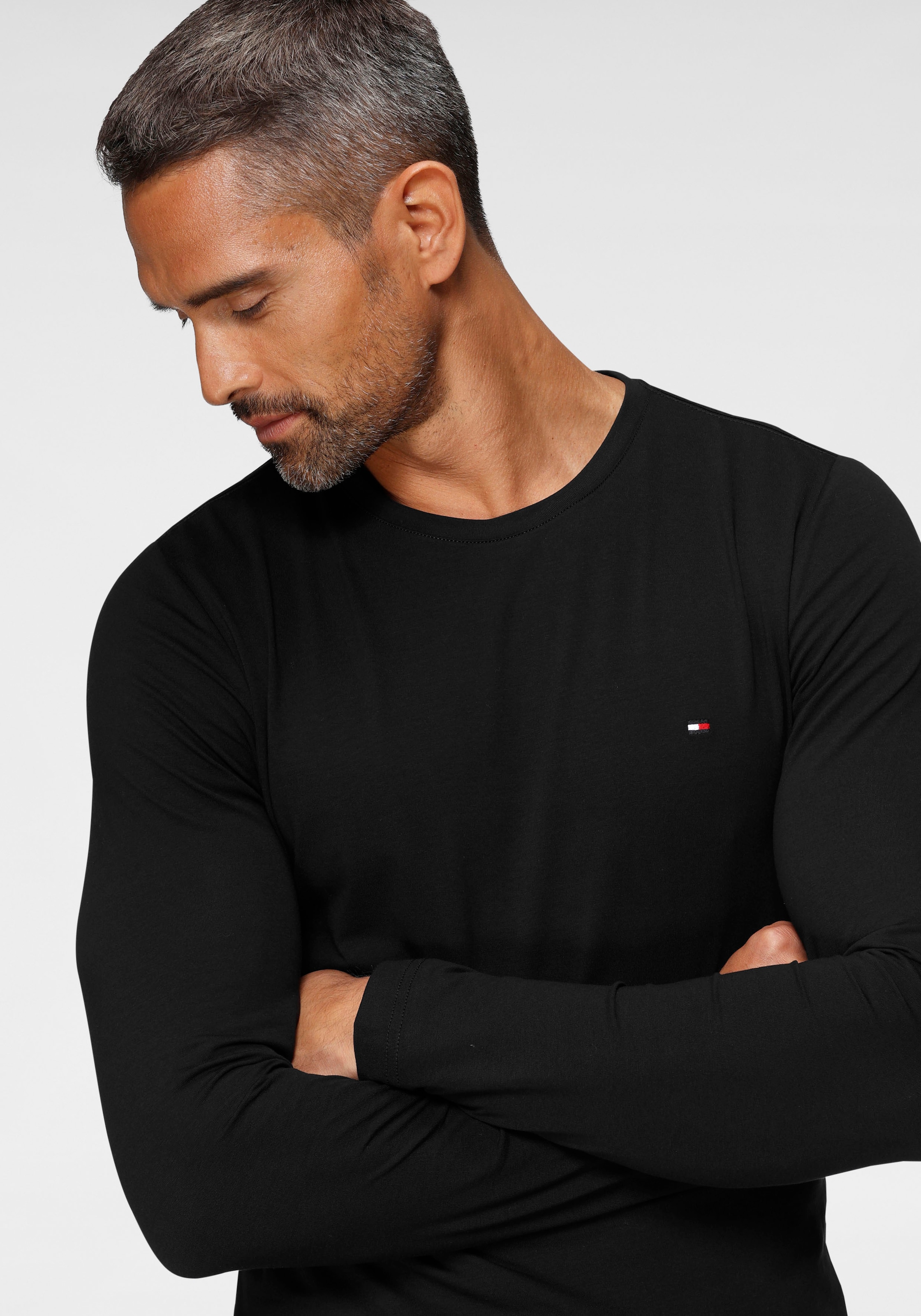 Tommy Hilfiger Langarmshirt »STRETCH SLIM LONG biologischem Baumwollstretch SLEEVE«, online bestellen | Jelmoli-Versand aus FIT