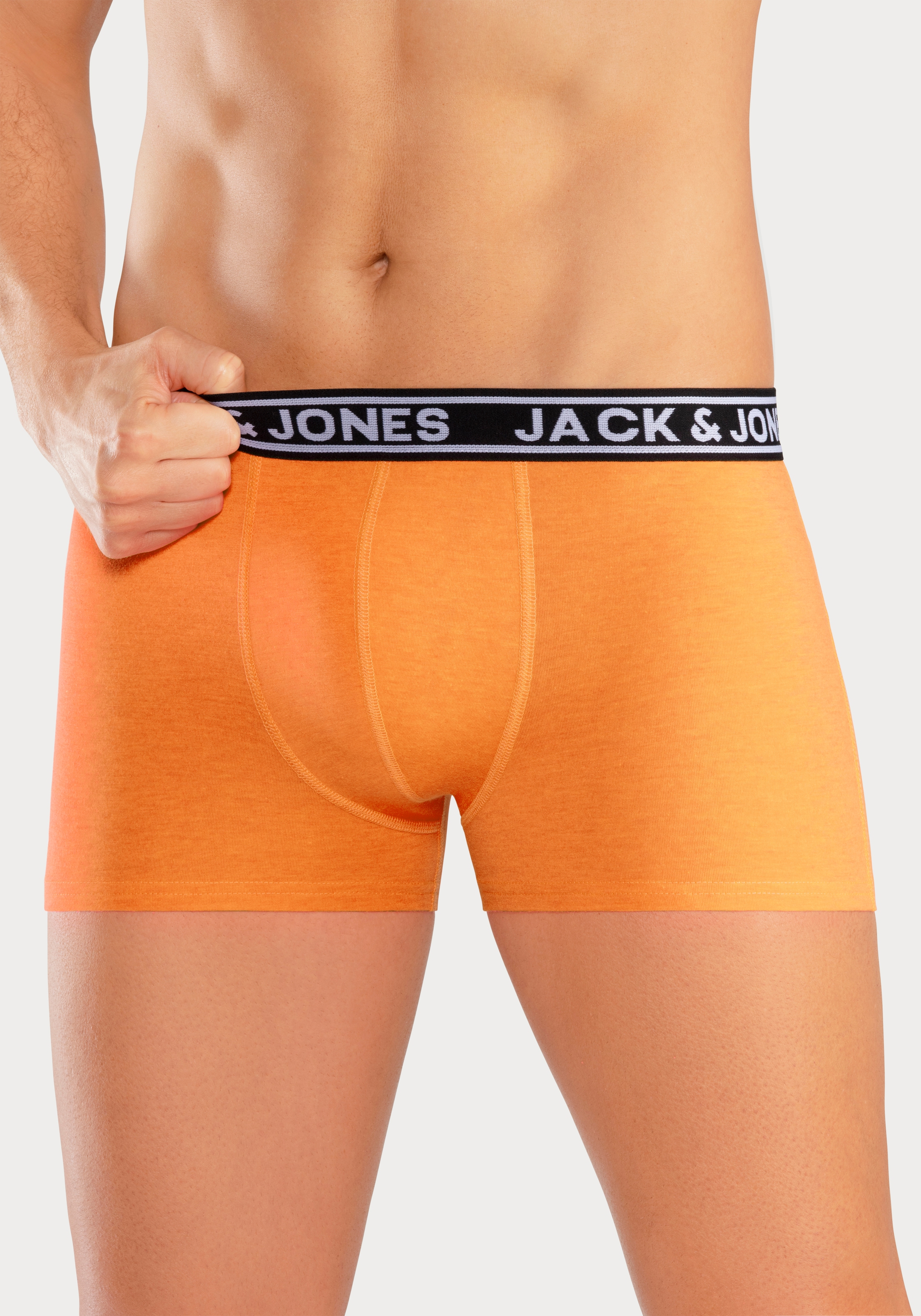 Jack & Jones Trunk »JACCRISP im 6er Pack mit Logobund und Stretchkomfort«, (Packung, 6 St.), unifarben mit Farbeinsatz, modisch, eng anliegend, Baumwollmischung