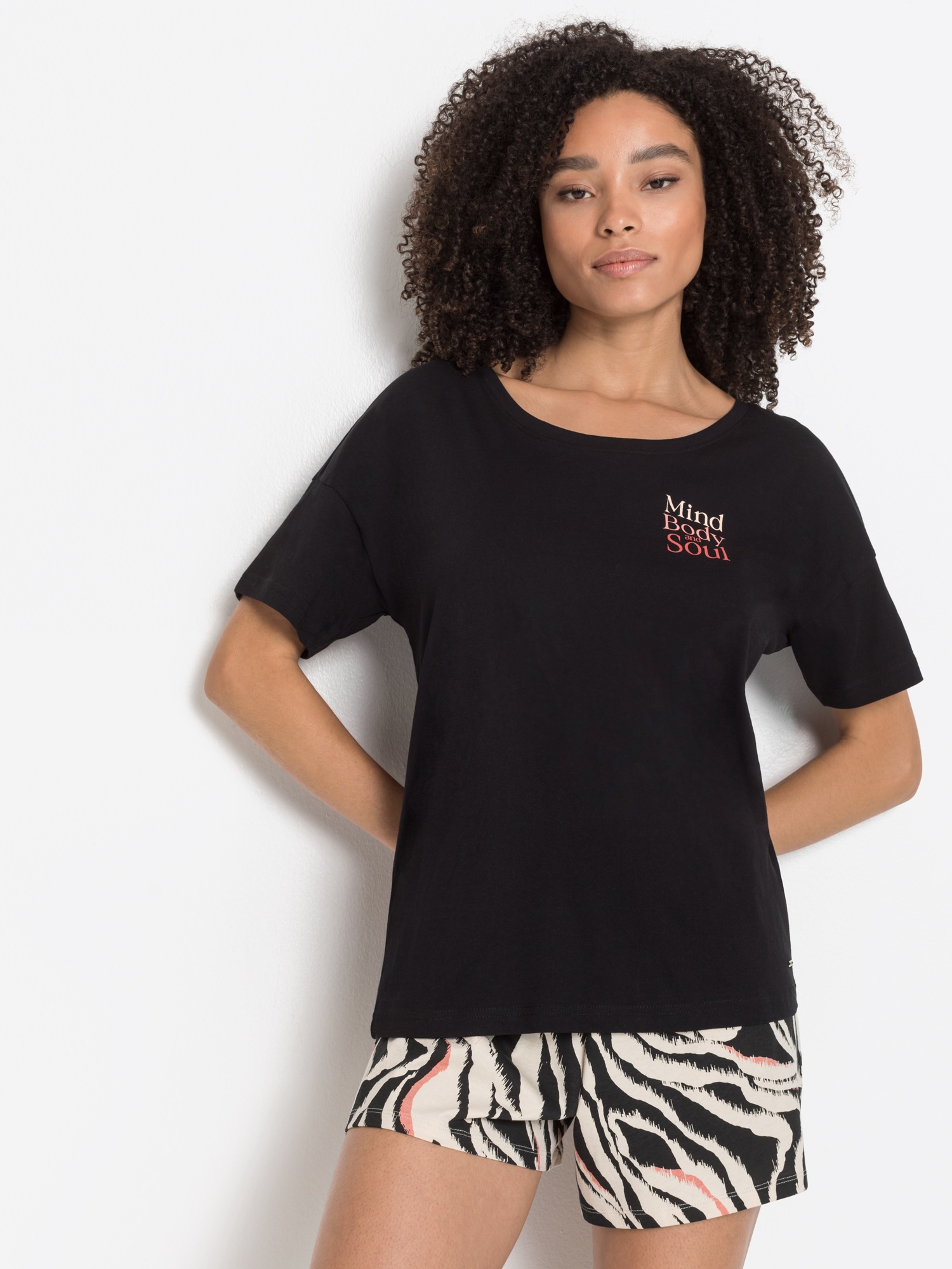 s.Oliver Pyjamaoberteil, mit Frontdruck