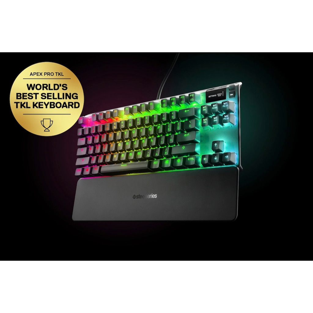 SteelSeries Gaming-Tastatur »Apex Pro TKL«, (Anpassbare OmniPoint-Schalter-Smart-Display-Handgelenkauflage-USB-Anschluss)