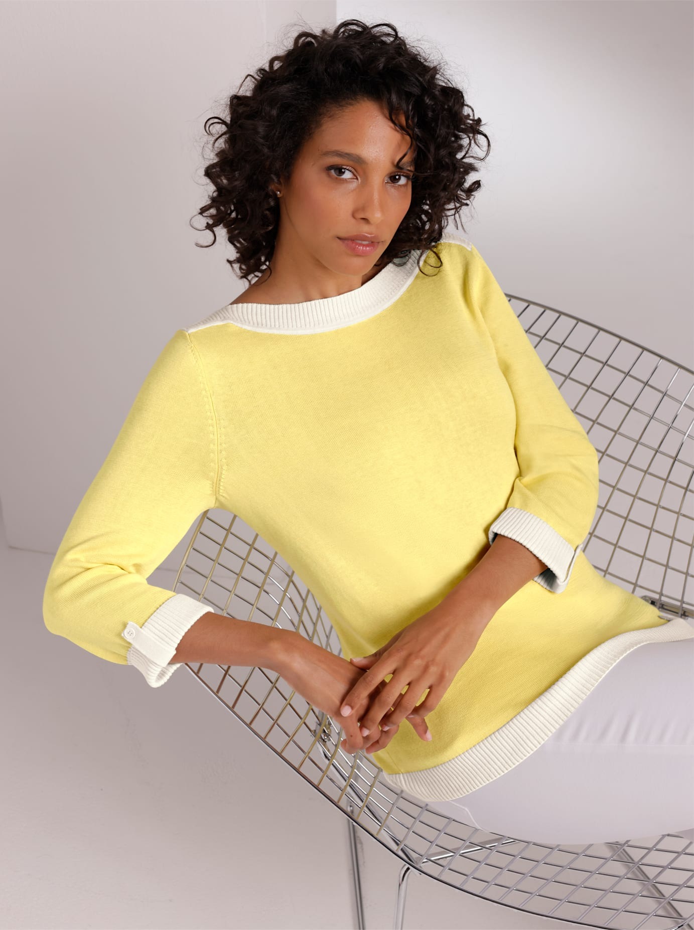 CREATION L PREMIUM 3/4 Arm-Pullover »Seiden-Baumwoll-Pullover«