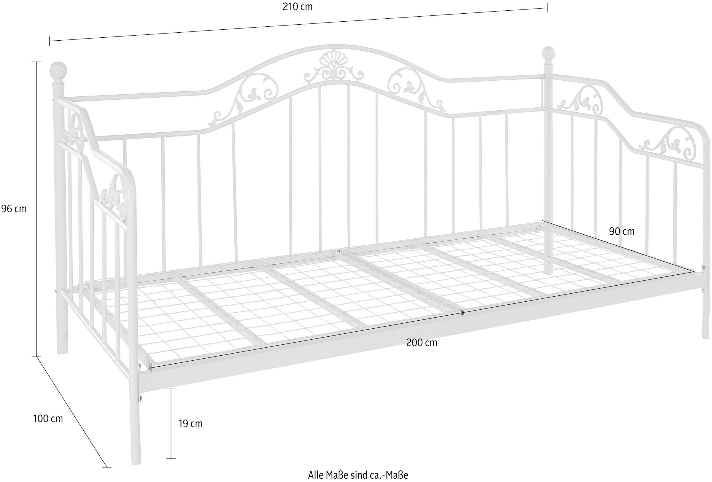 Home affaire Daybett »TOPSELLER!«, (OTTOs Choice), mit aufwendigen Verzierungen, inklusive Lattenrost aus Metall