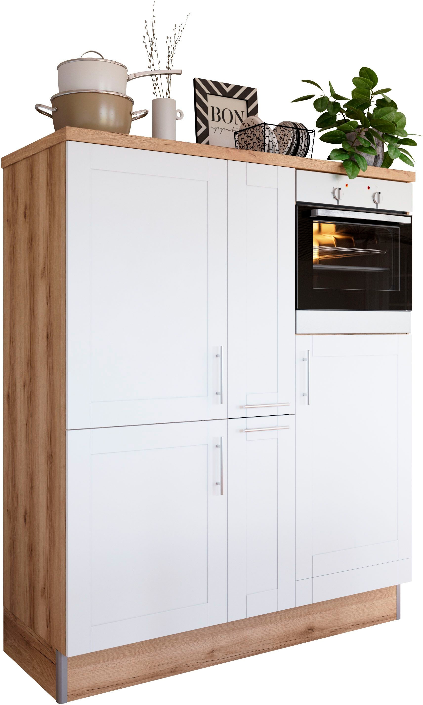 KOCHSTATION Pantryküche »KS-Ahus«, Breite 150 cm,wahlweise mit E-Geräten,Soft-Close-Funktion