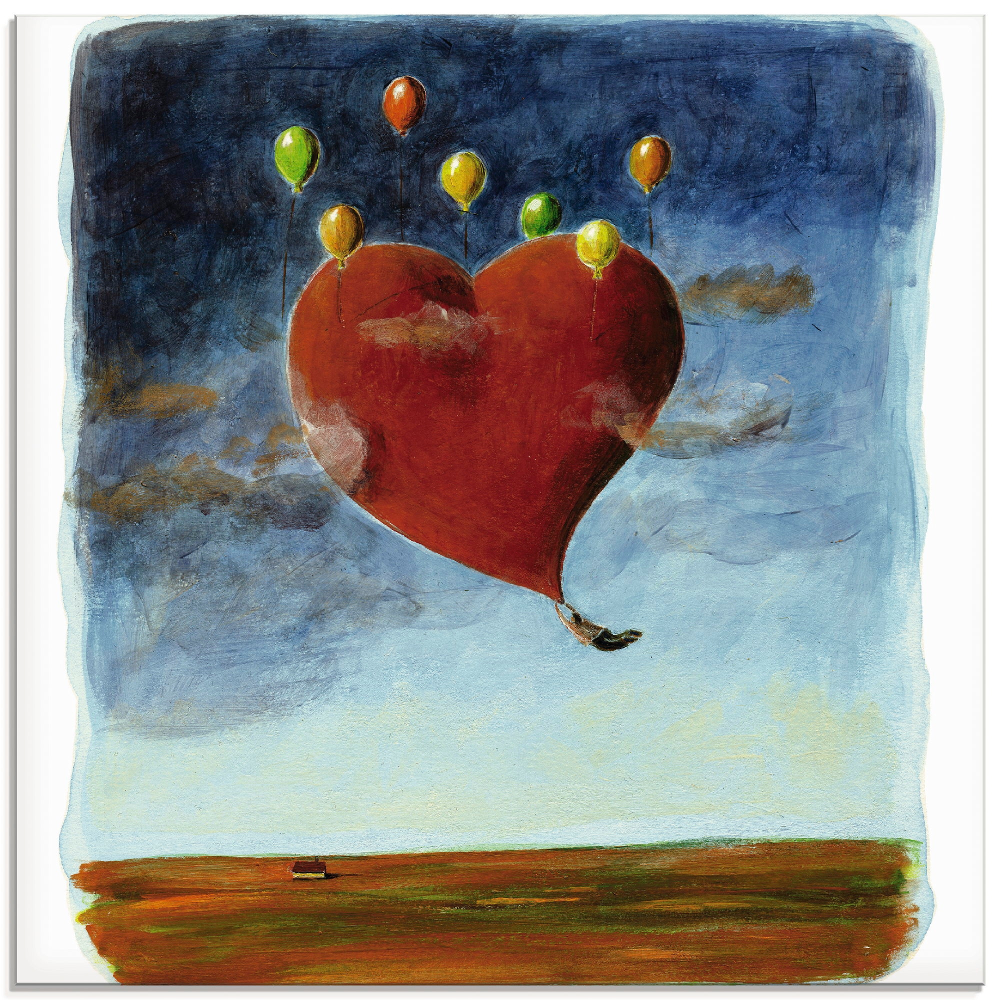 Artland Glasbild »Fliegendes Herz«, Herzen, (1 St.), in verschiedenen Grössen