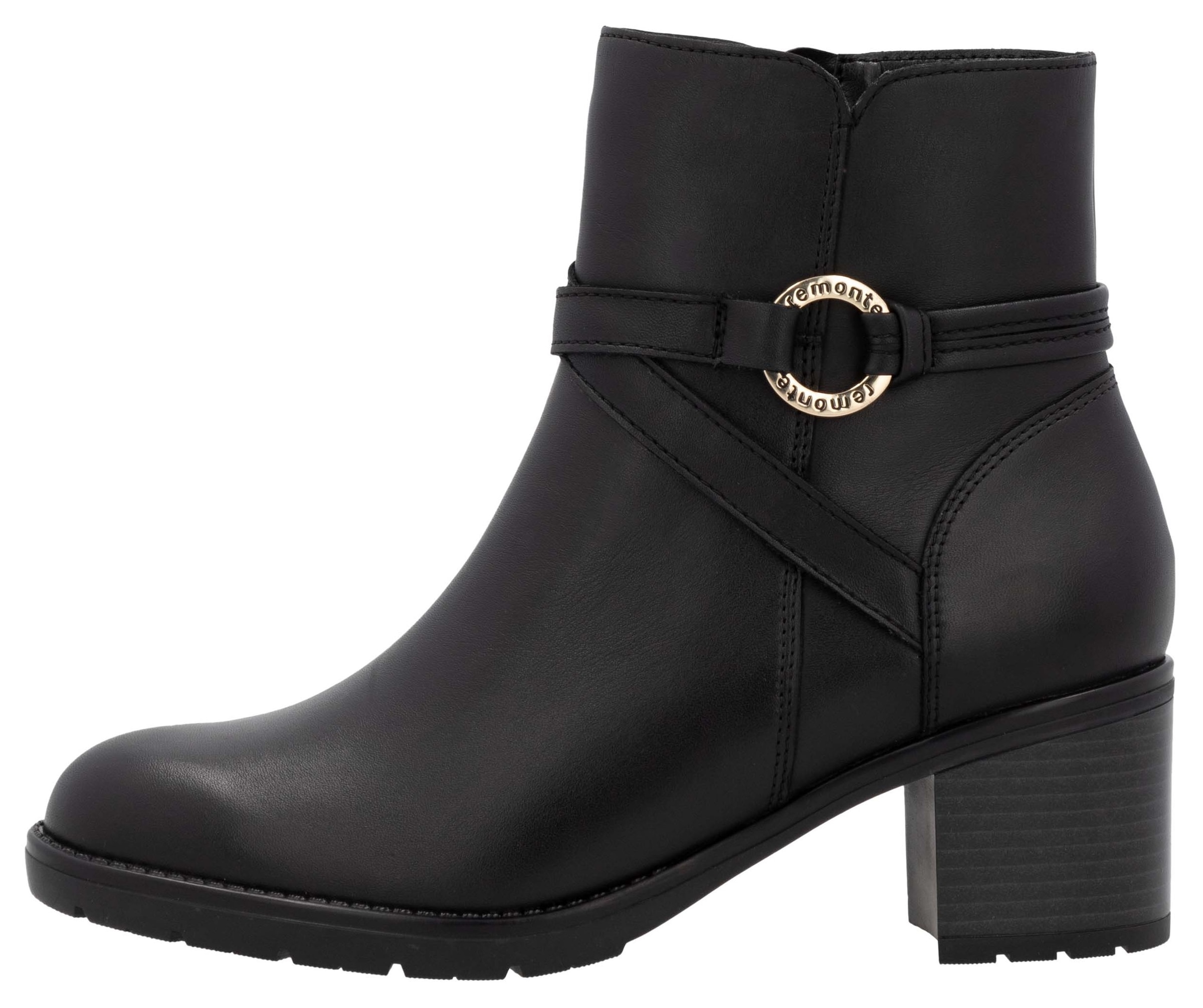 Remonte Stiefelette, Blockabsatz, Herbstmode, Businessschuh mit Innenreissverschluss