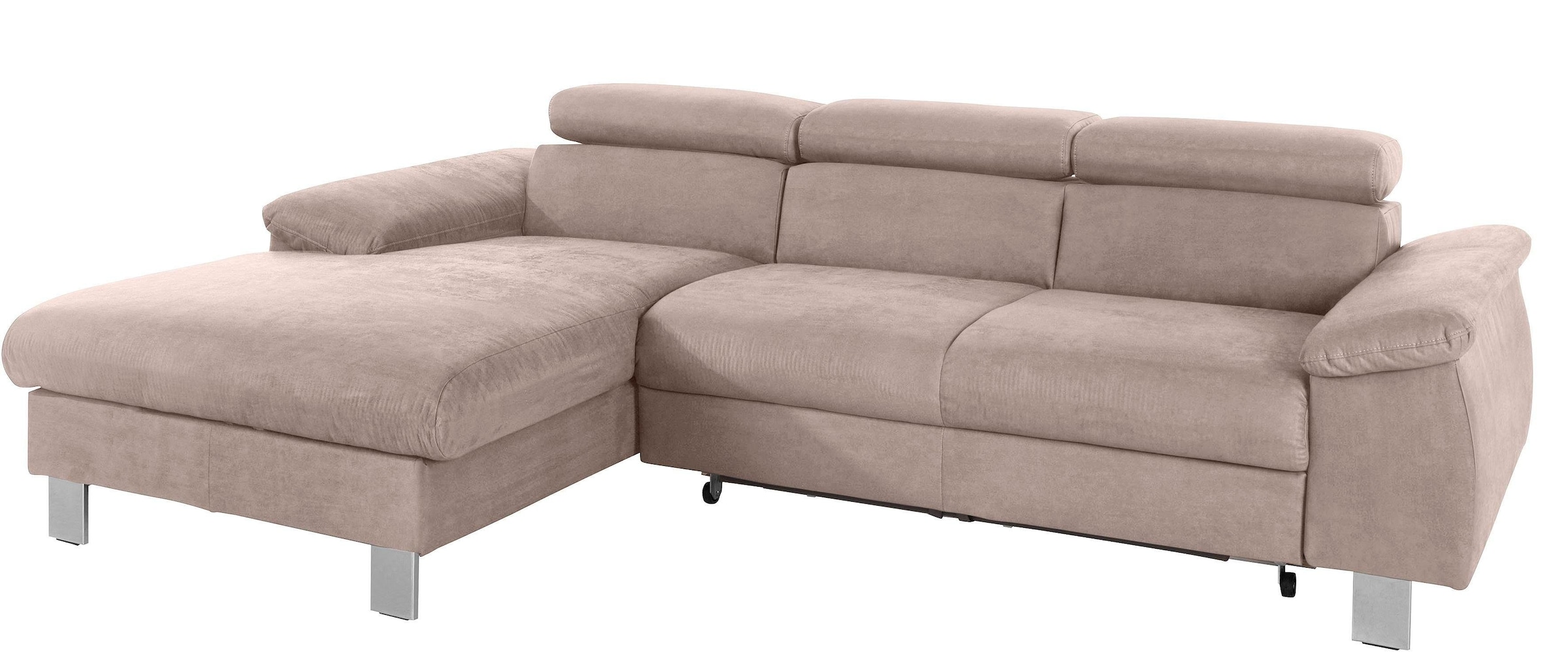 COTTA Polstergarnitur »Komaris L-Form«, (Set), Set bestehend aus: Ecksofa mit Kopfteilverstellung & Hocker