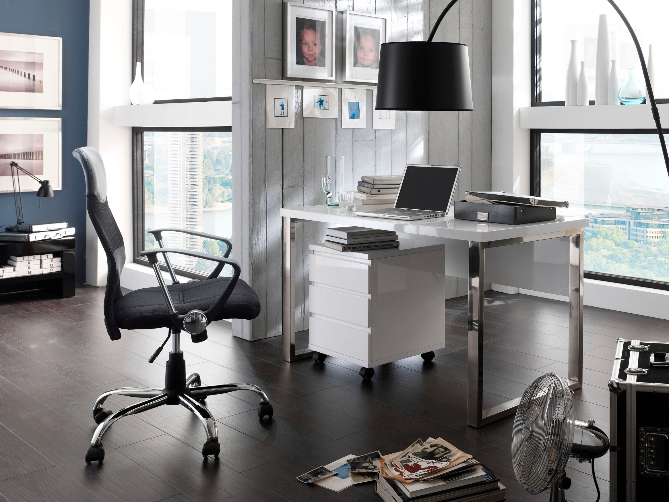 MCA furniture Schreibtisch »Sydney«, weiss Hochglanz, Breite 140 cm