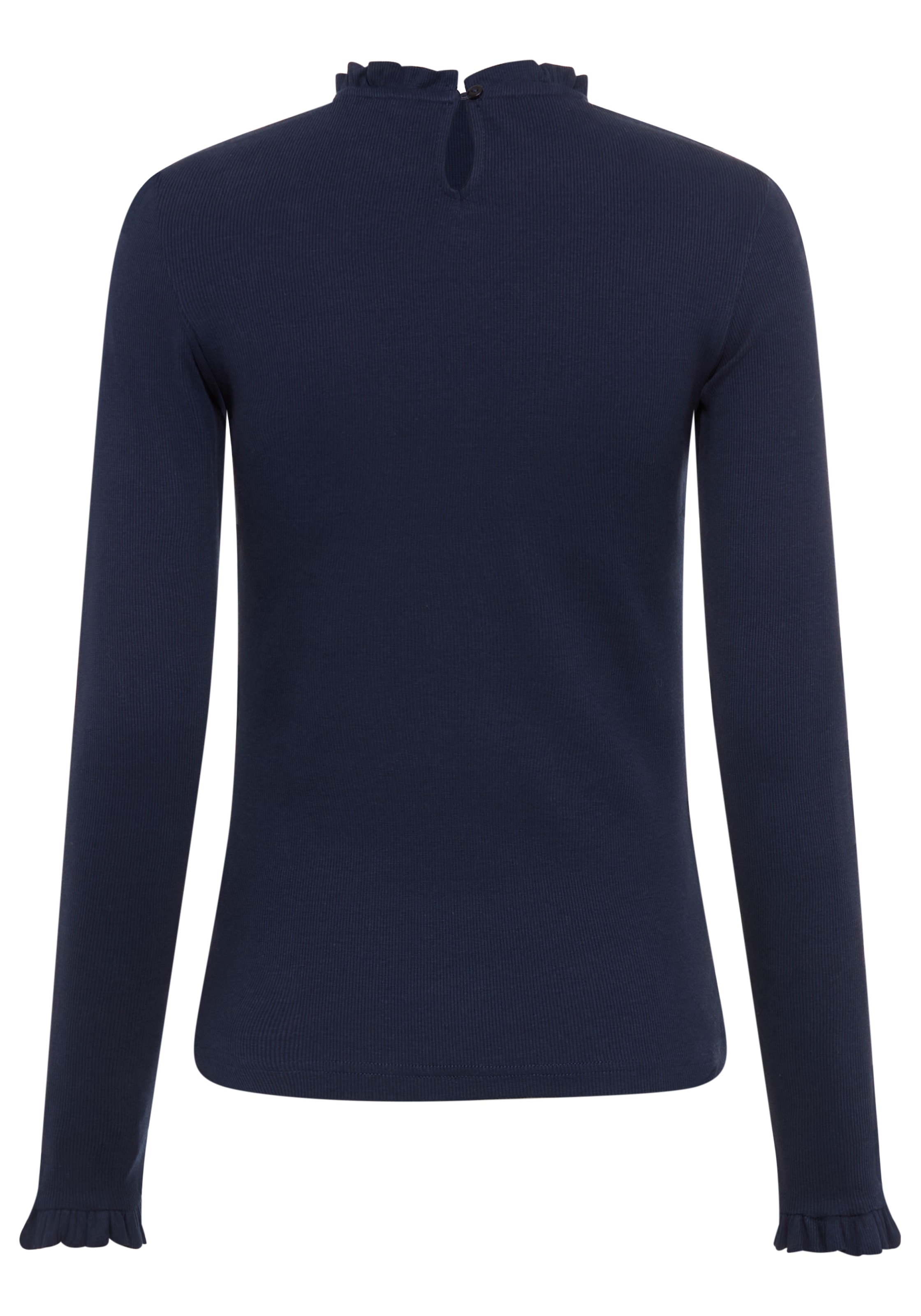 KangaROOS Langarmshirt, mit femininer Rüschenkante