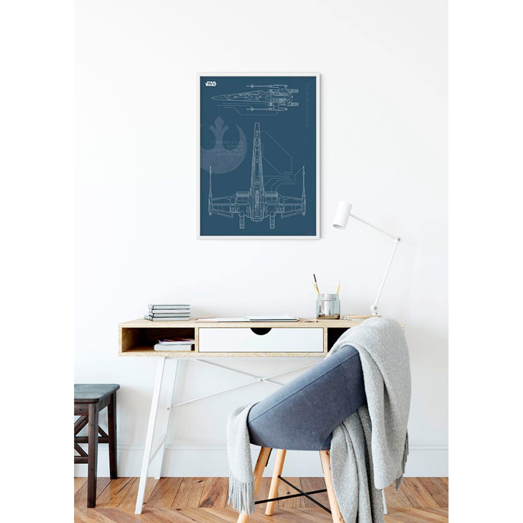 Komar Poster »Star Wars Blueprint X-Wing«, Star Wars, (1 St.)