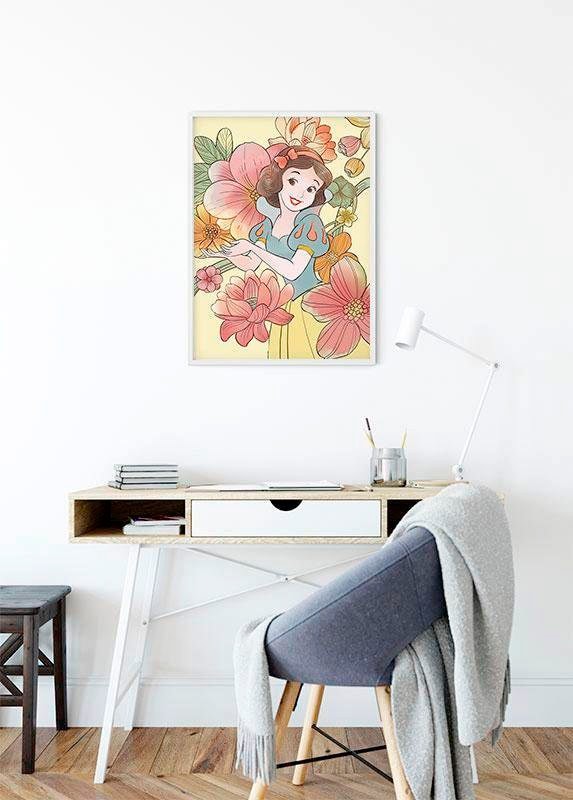 Komar Bild »Snow White Flowers«, Disney, (1 St.), Wandbild zur Dekoration im Kinderzimmer - ohne Rahmen