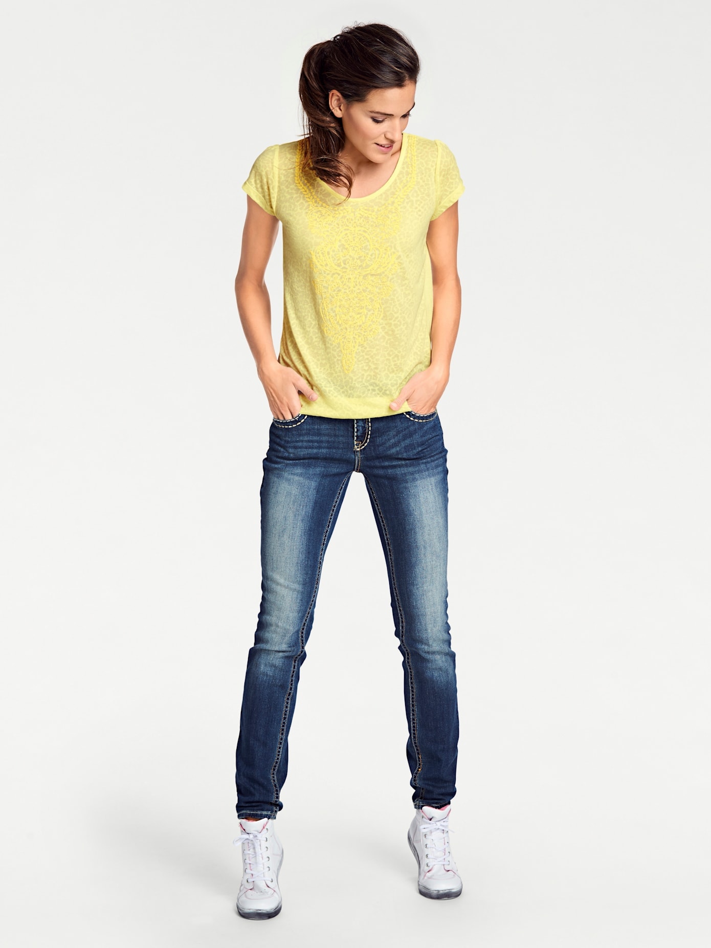 heine Rundhalsshirt »Rundhals-Shirt«, (1 tlg.)