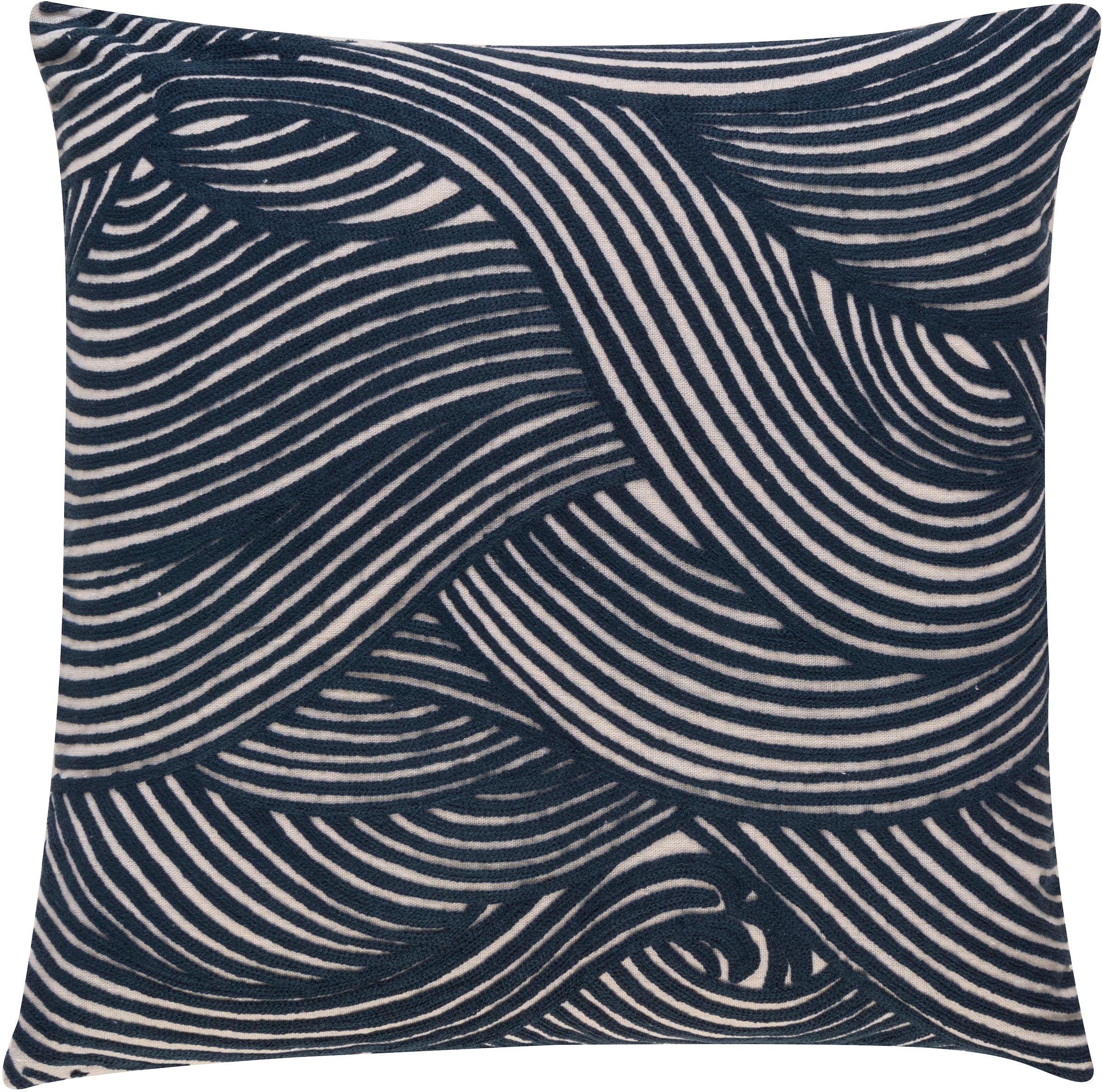BARBARA Home Collection Dekokissen »Wave«, Kissenhülle ohne Füllung aus besticktem  Leinwandgewebe, 50 x 50 cm online kaufen | Jelmoli-Versand