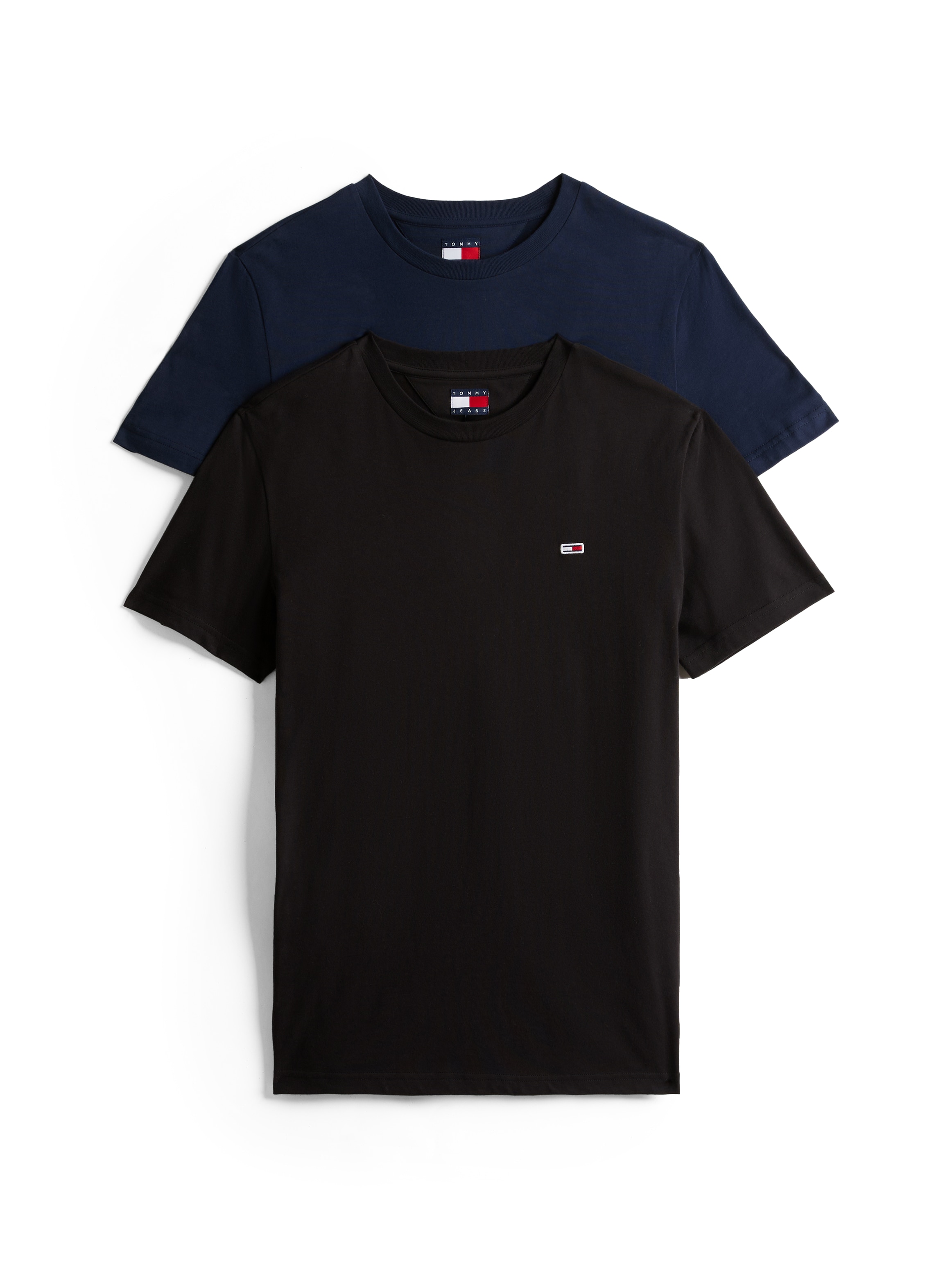 Tommy Jeans Rundhalsshirt »TJM XSLIM 2PACK JERSEY TEE EXT«, (Packung, 2er-Pack), Logostickerei, 2Pack