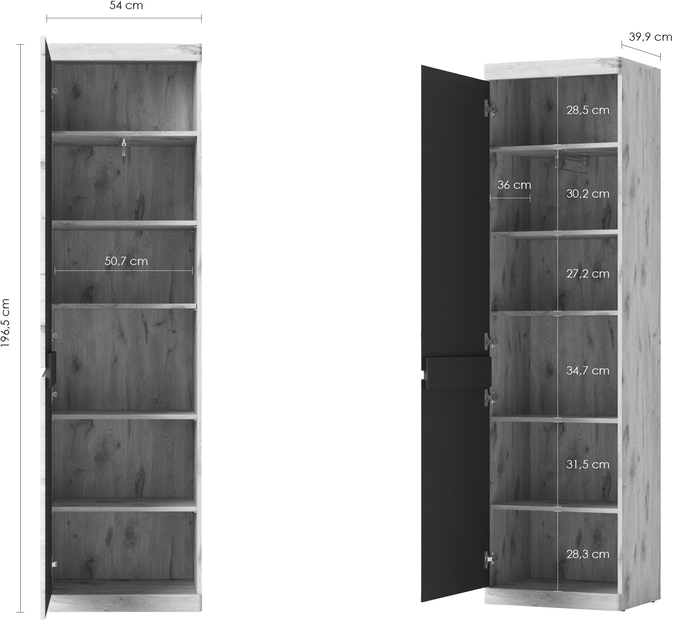 LIVING CHARM Garderobenschrank »SUMGS1«, Breite ca. 54 cm