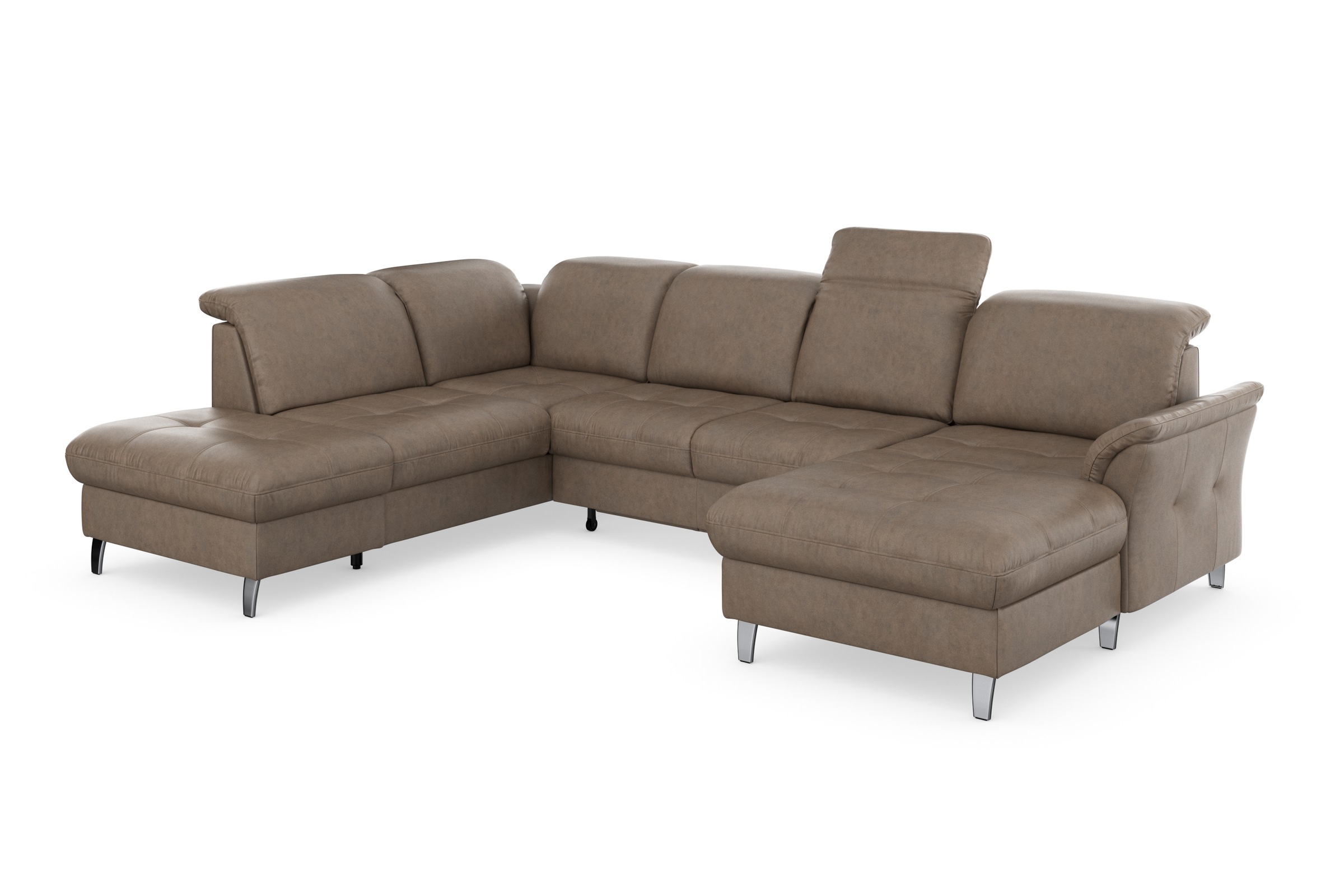 sit&more Wohnlandschaft »Maggiore U-Form«, wahlweise mit Kopfteilverstellung, Bettfunktion und Stauraum