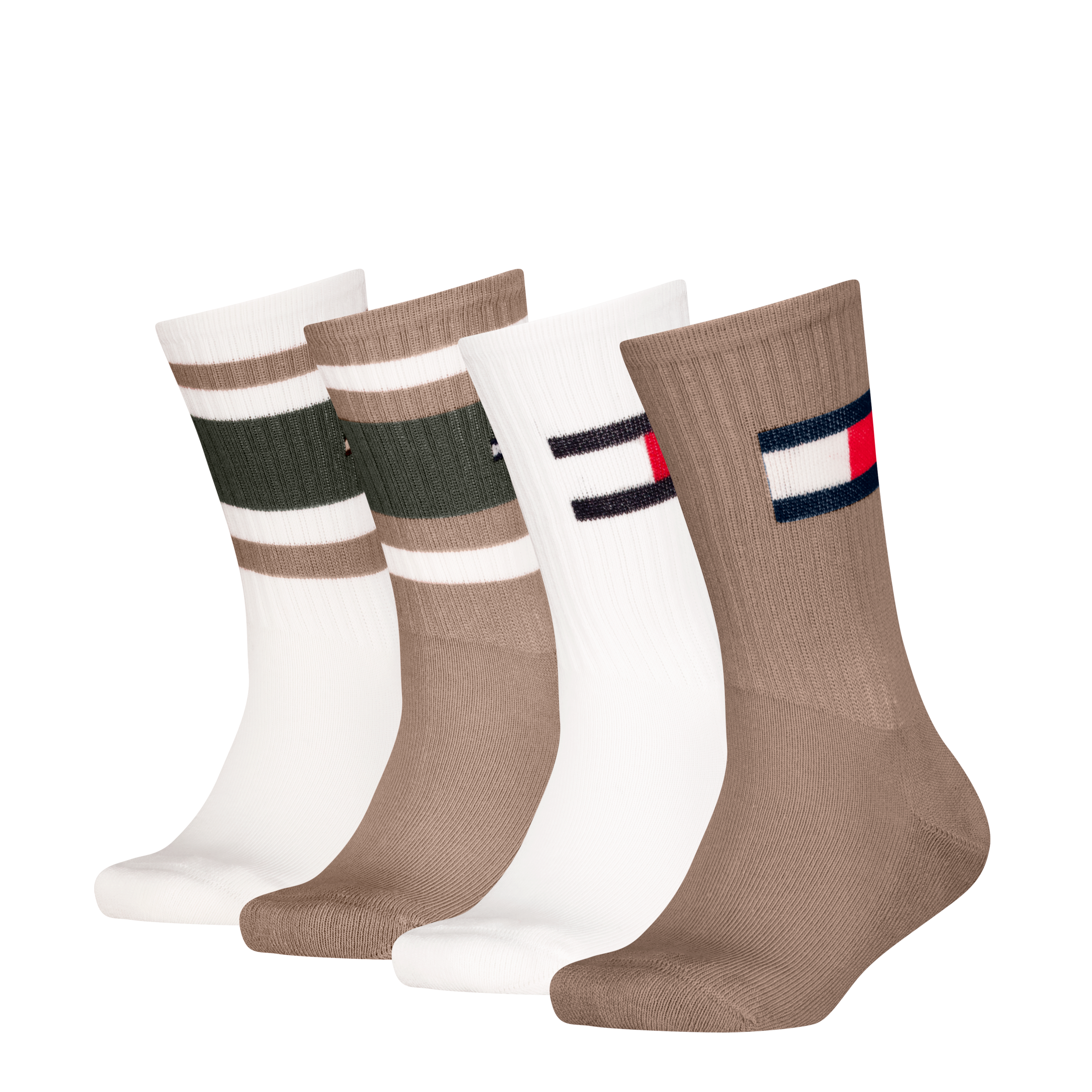 Tommy Hilfiger Socken "TH KIDS SOCK 4P FLAG & SPORT STRIPE ECOM" 4 Paar, mit verstärkten Fersenbereichen