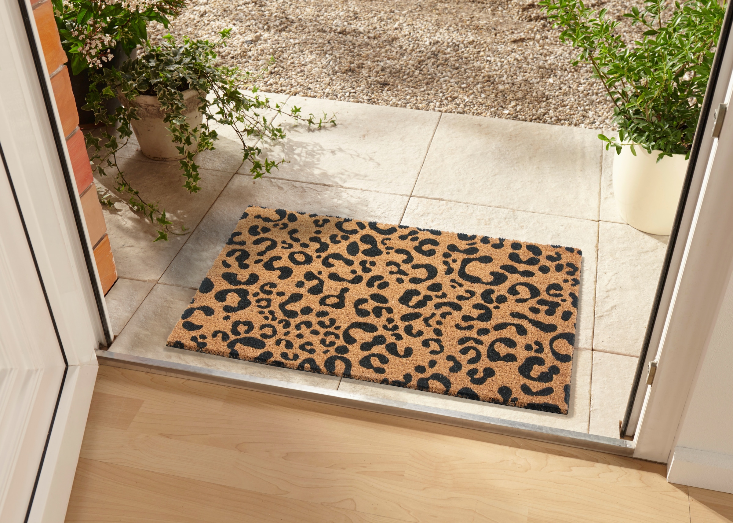 HANSE Home Fussmatte »Mix Mats Kokos Leopard Look, Türmatte«, rechteckig, 15 mm Höhe, Kokos, Schmutzfangmatte, Outdoor, Rutschfest, Innen, Kokosmatte, Flur