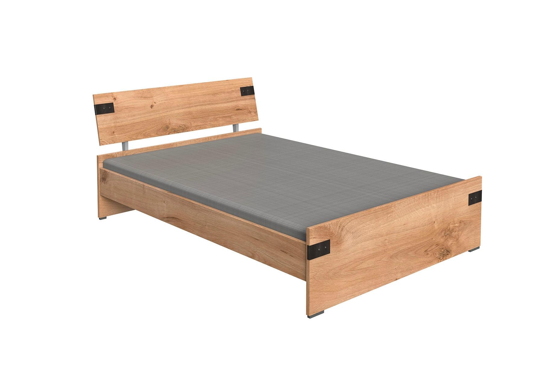 Wimex Bett »Liverpool, 3 Breiten zur Auswahl, Made in Germany« mit rustikalen Metallbeschlägen im coolen Loft Style