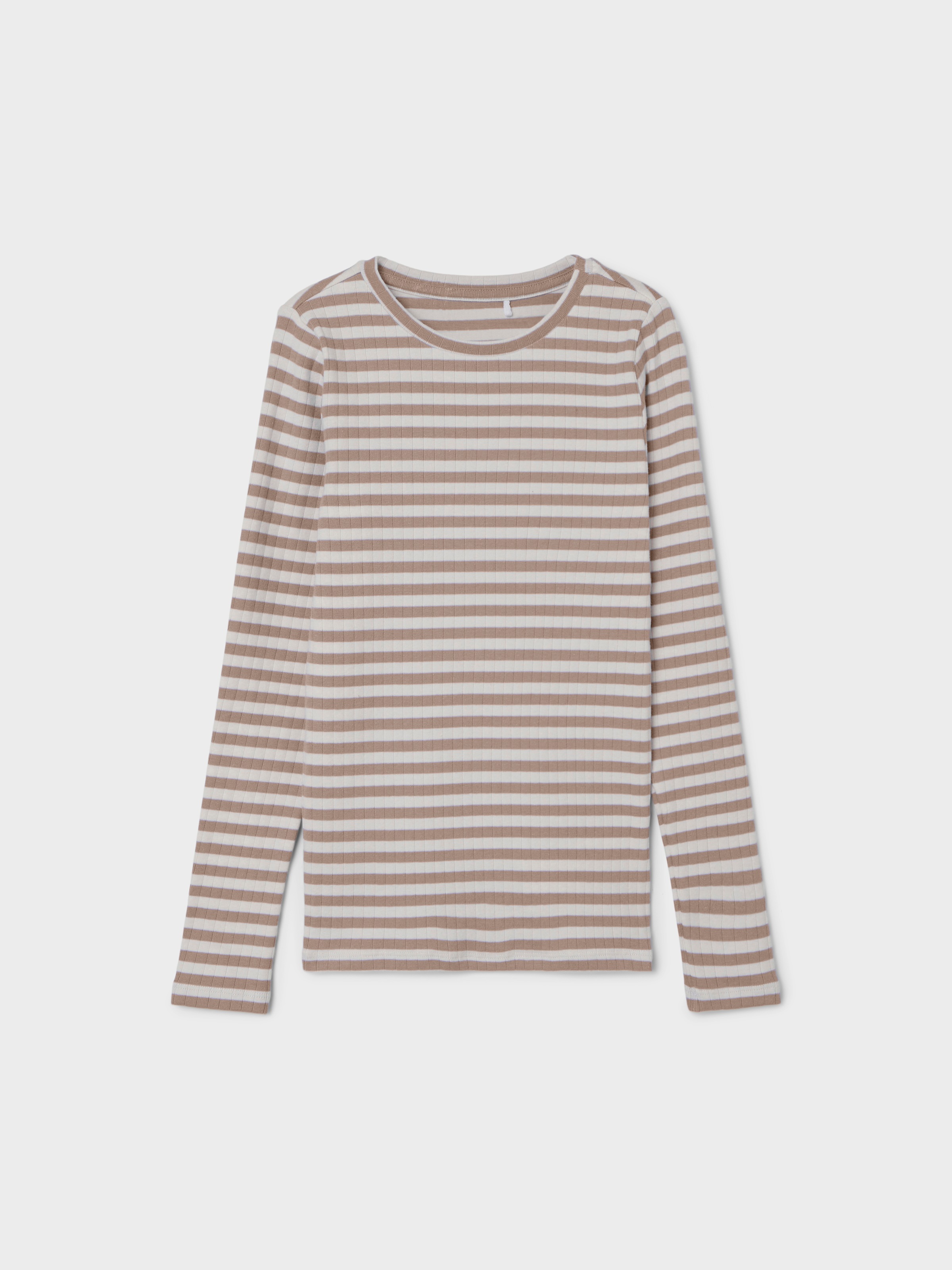Name It Langarmshirt »NKFSURAJA XSL LS TOP NOOS« toller Ringel-Look in gerippter Qualität
