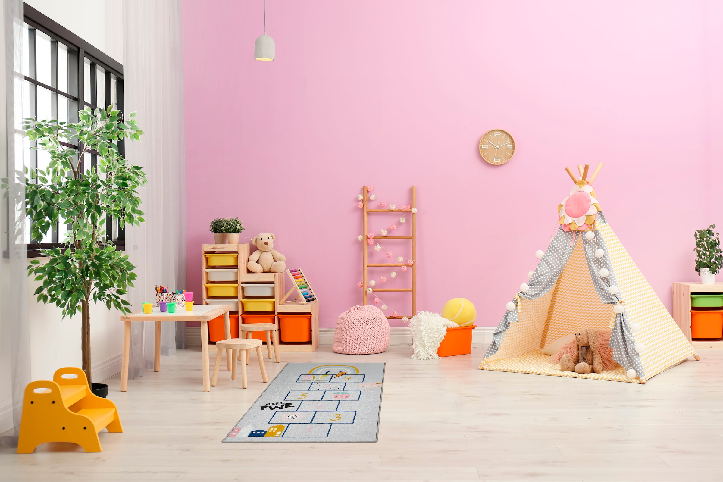 Andiamo Kinderteppich »Hüpfkästchen«, rechteckig, 6 mm Höhe, Kurzflor, Spielteppich, Spielmotiv Hüpfkästchen "Himmel & Hölle"
