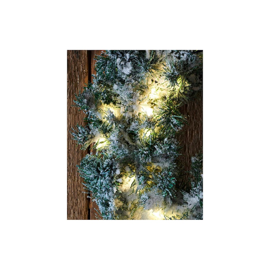 Sirius Dekokranz »LED Weihnachtskranz grün beschneit«